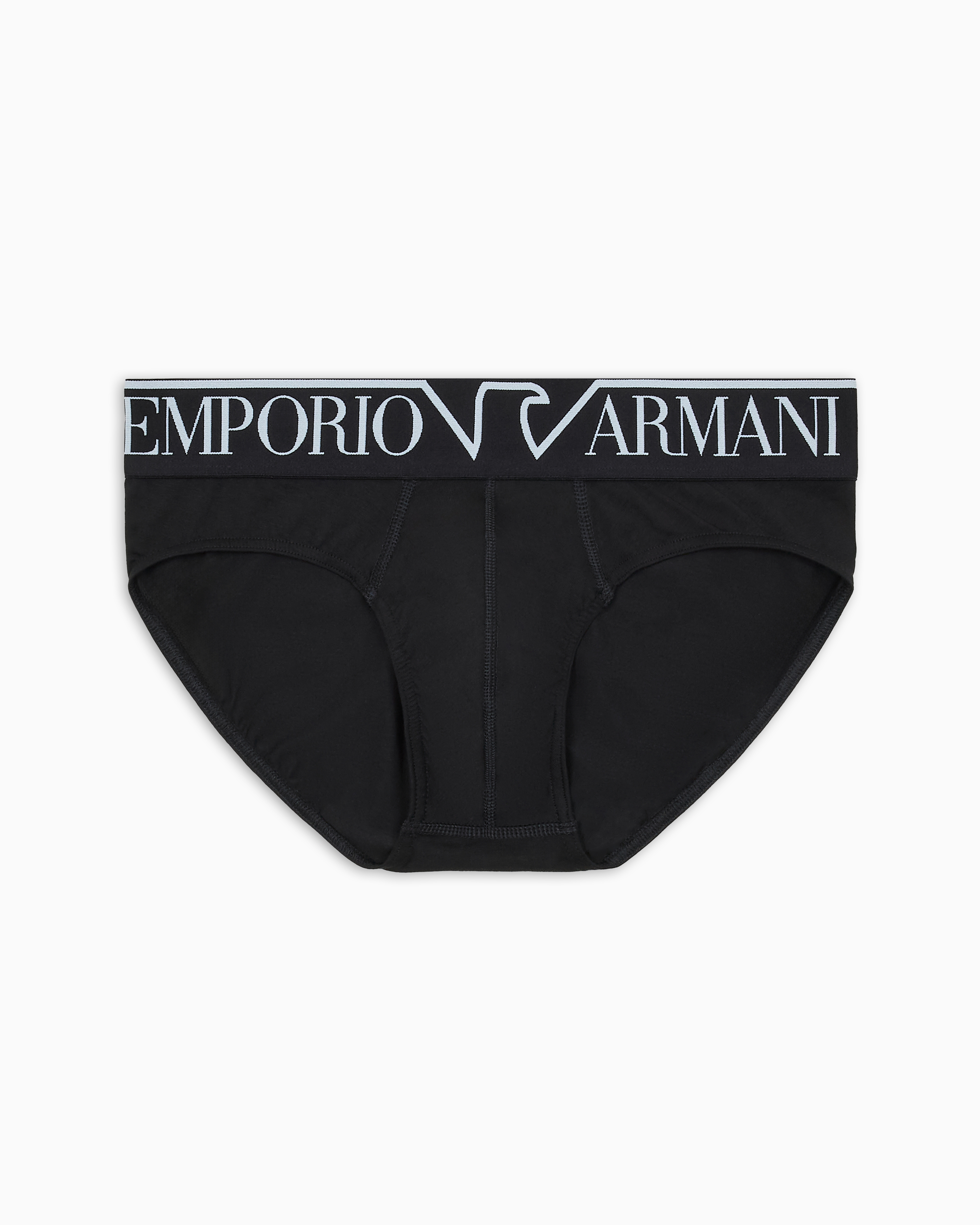 Shop Emporio Armani Asv Slip Aus Bio-baumwolle Mit Megalogo In Schwarz