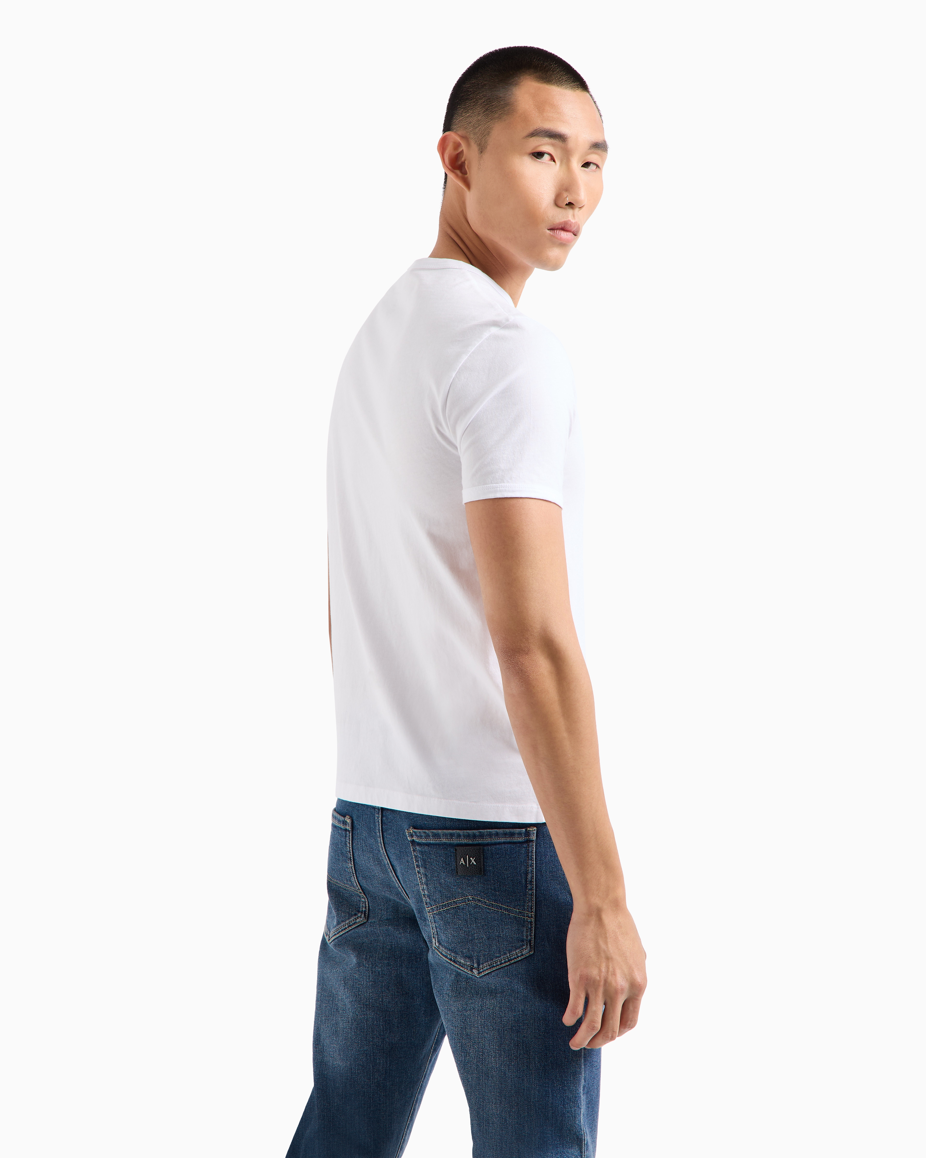 Shop Armani Exchange Regular Fit Jersey T-shirt In White