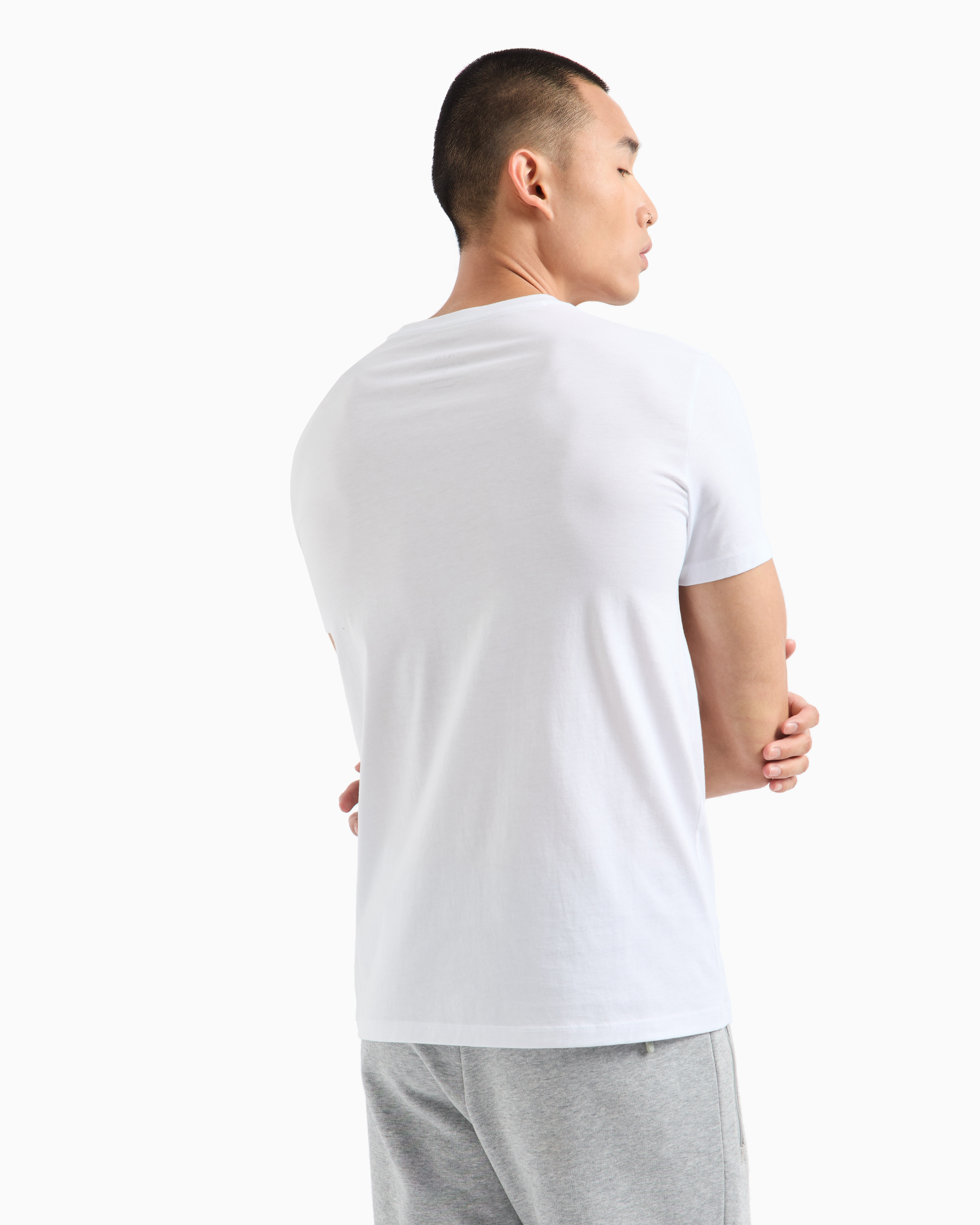 Armani Exchange Regular Fit T-shirt In Pima Cotton Jersey In White