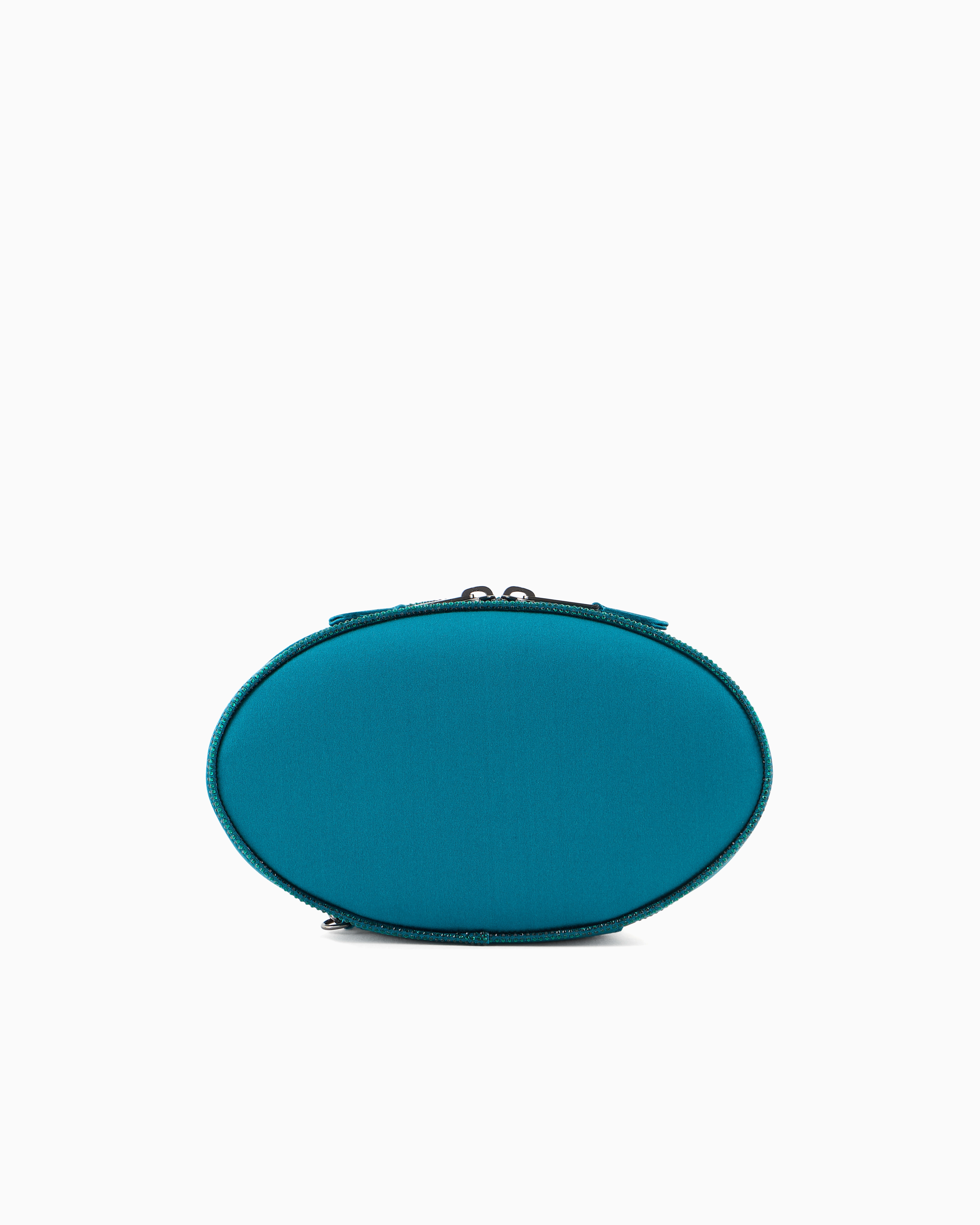 Giorgio Armani Round, Satin Clutch Bag In Green