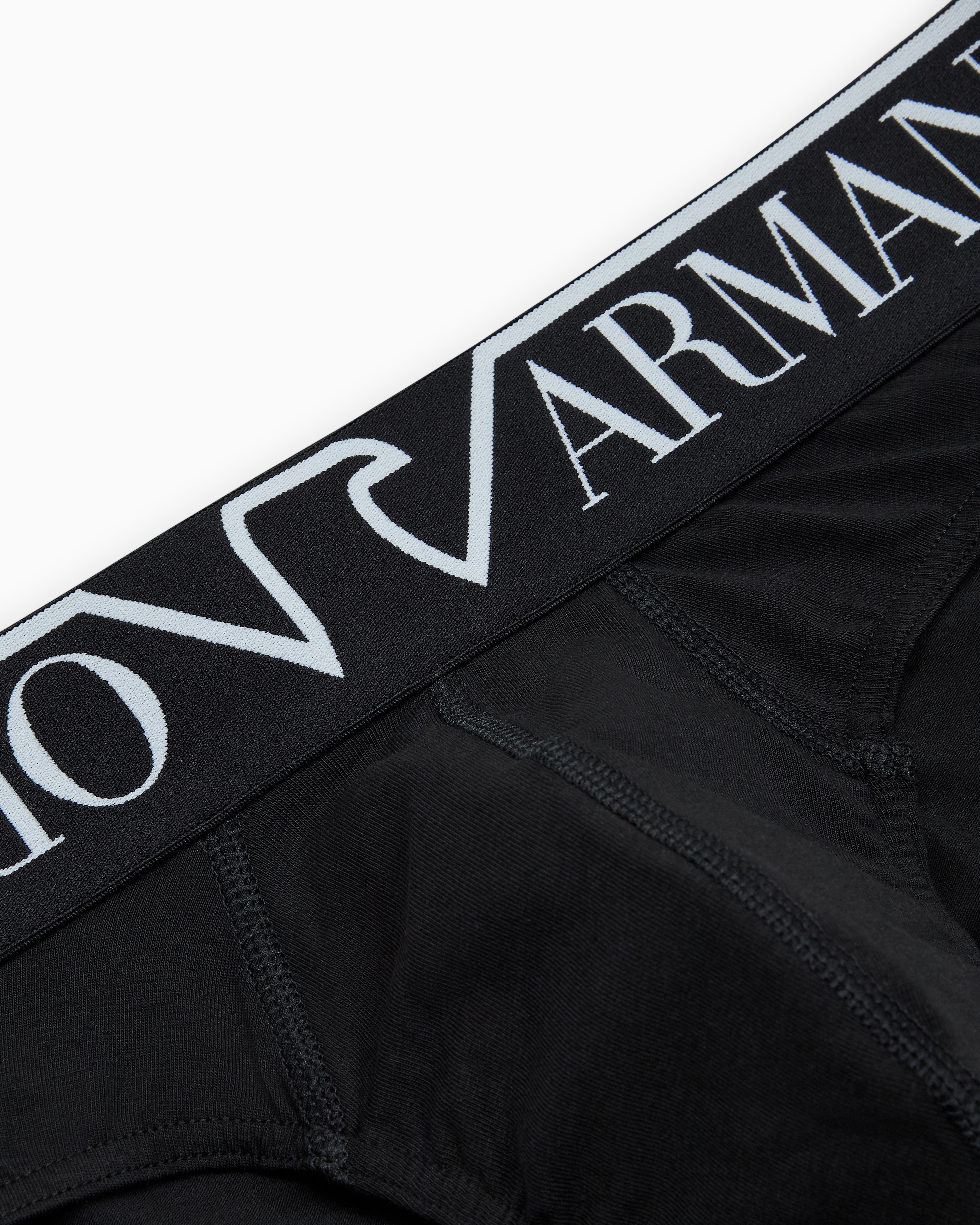 Shop Emporio Armani Asv Slip Aus Bio-baumwolle Mit Megalogo In Schwarz