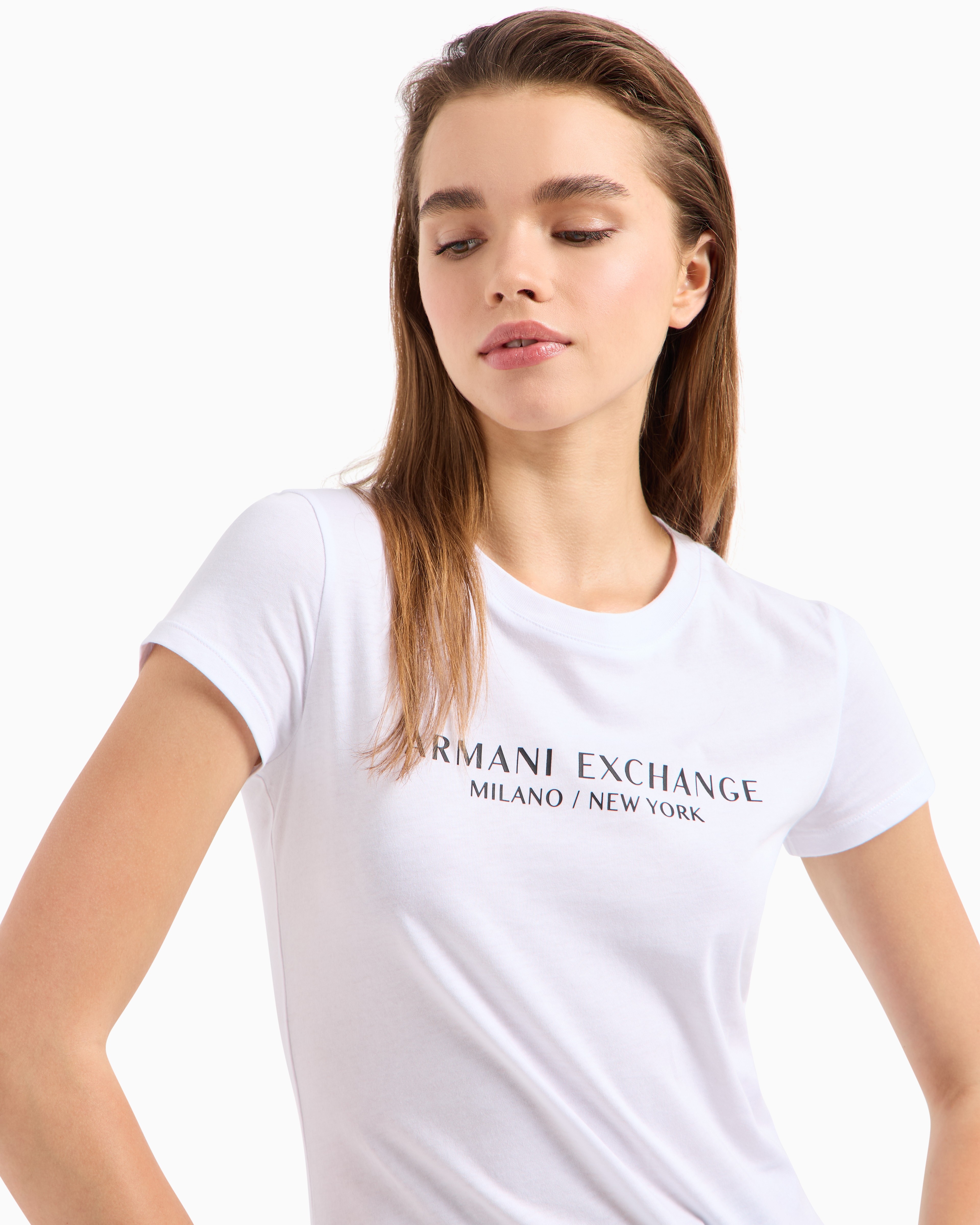 ARMANI EXCHANGE SLIM FIT T-SHIRT WITH MILAN NEW YORK PRINT 