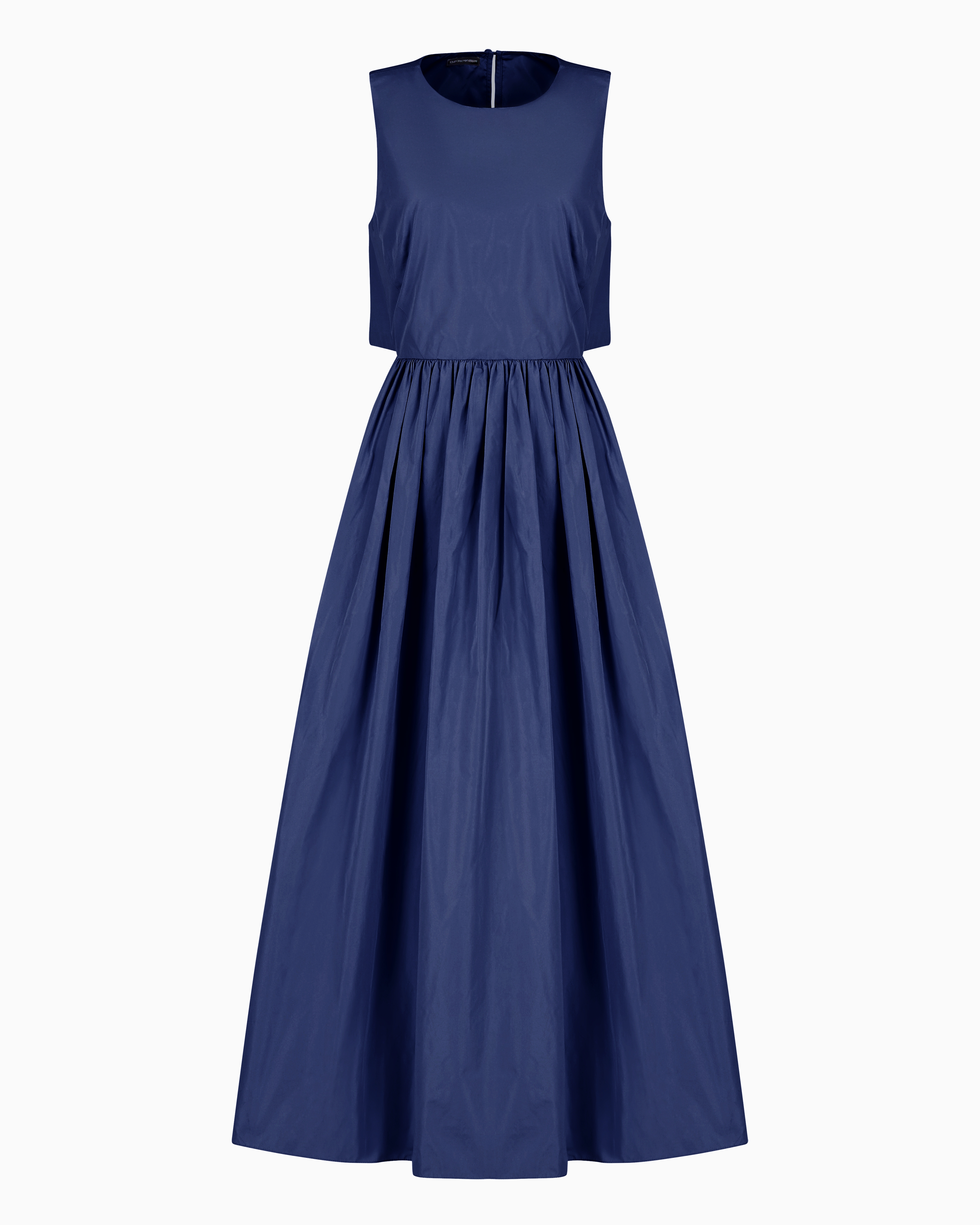 Emporio Armani Official Store Langes Kleid Aus Taft In Blau