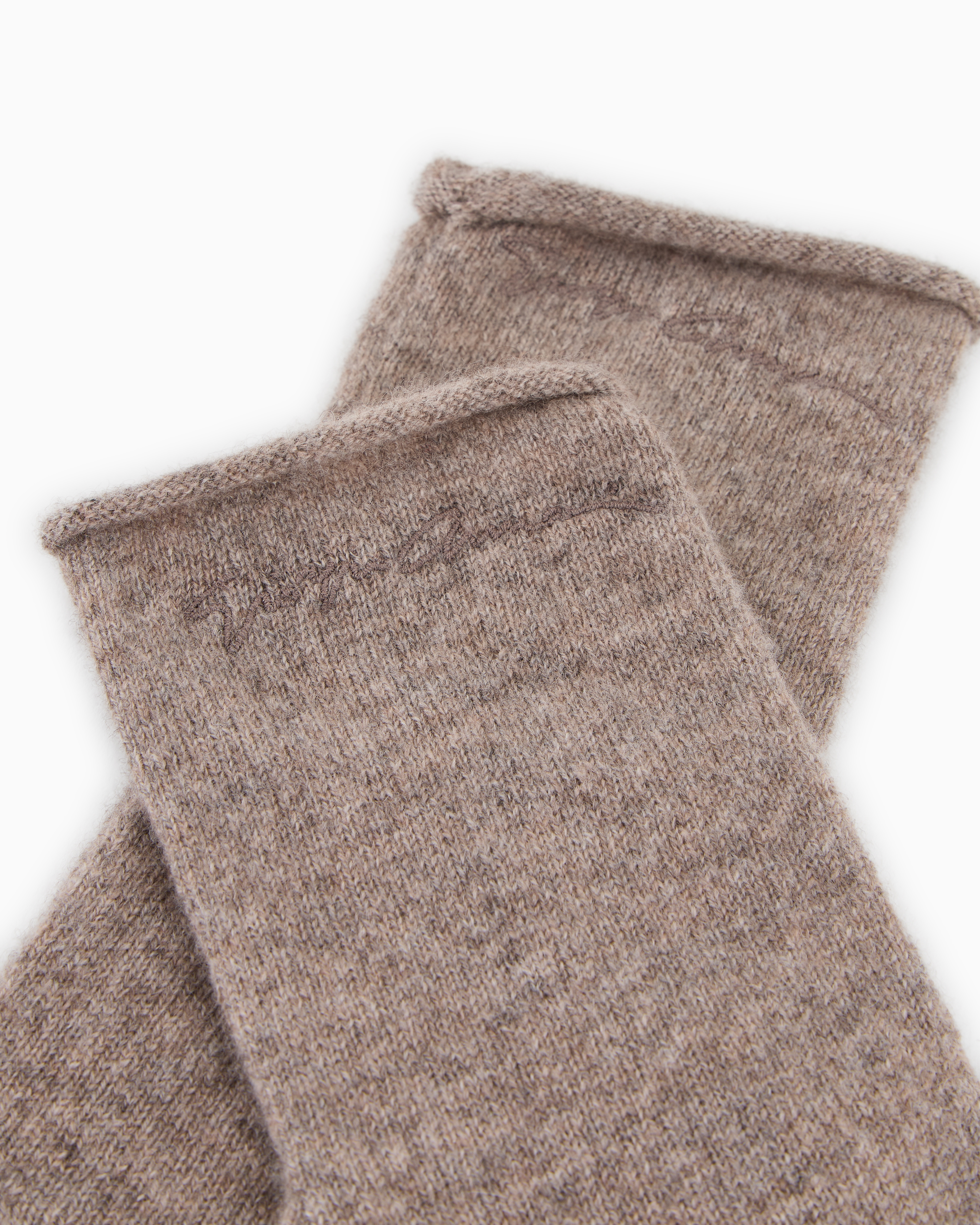 Shop Giorgio Armani Cashmere Gloves In Beige