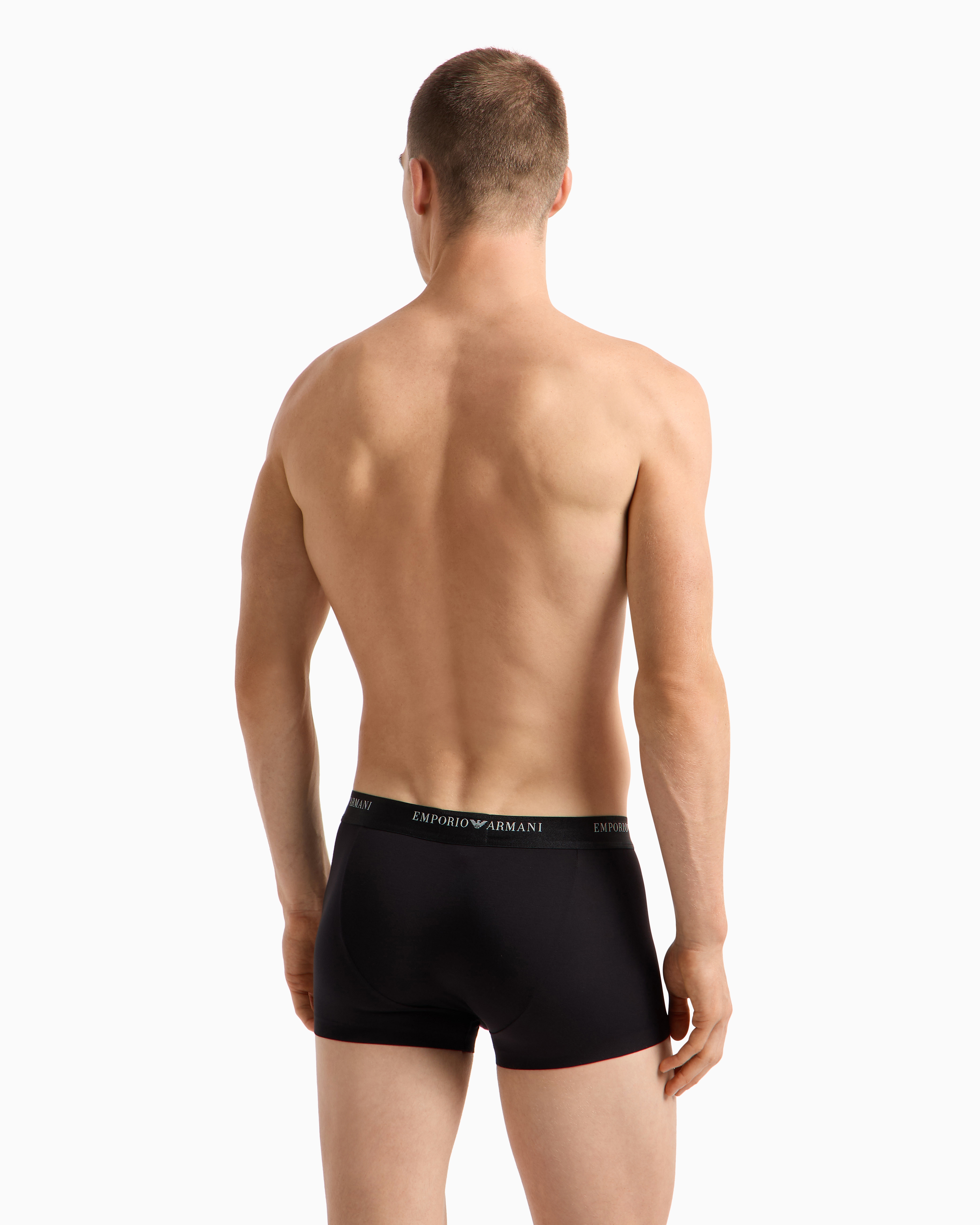 Shop Emporio Armani Eng Anliegende Boxershort Aus Weichem Modal Mit Logobund In Schwarz