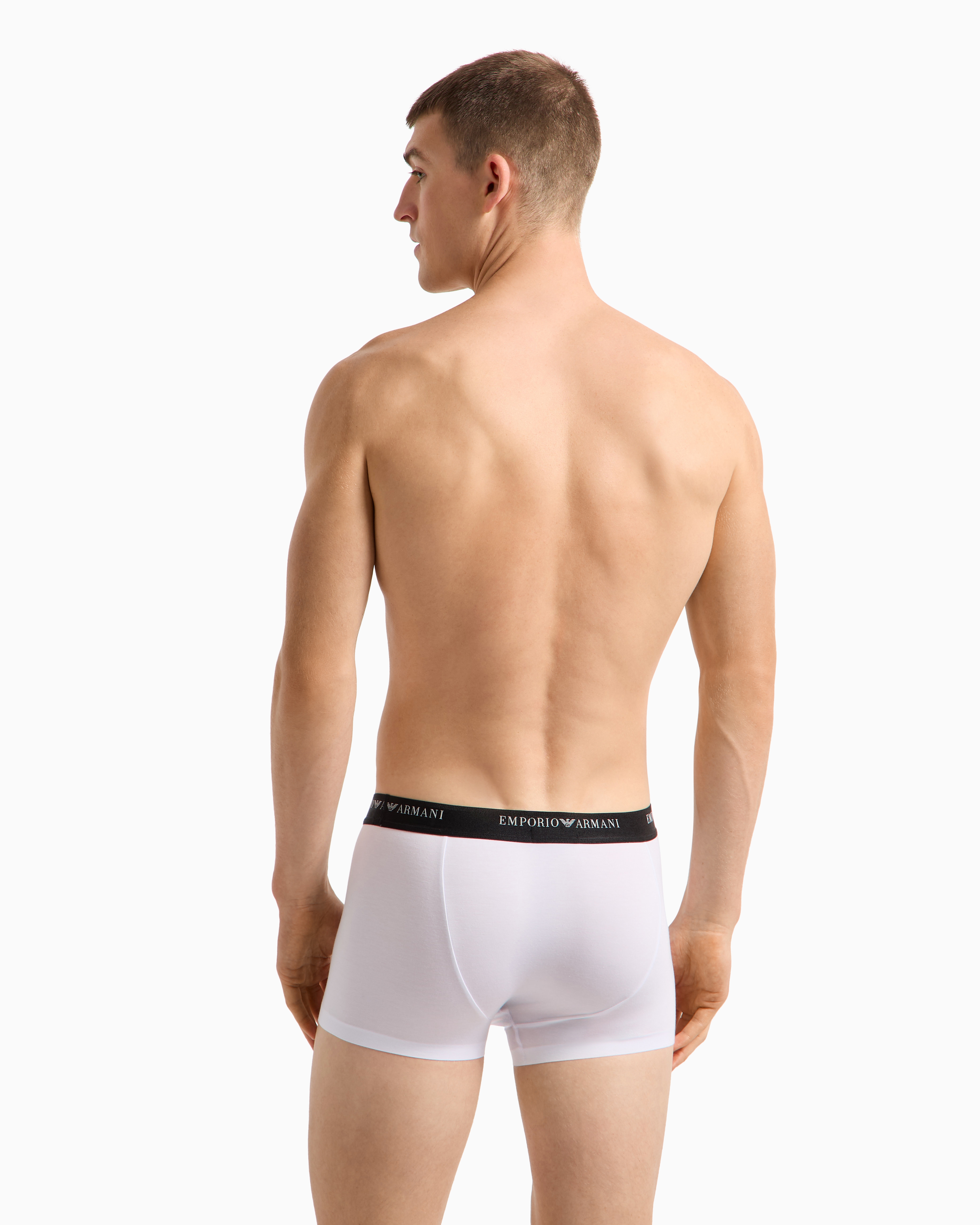 Shop Emporio Armani Eng Anliegende Boxershort Aus Weichem Modal Mit Logobund In Weiss