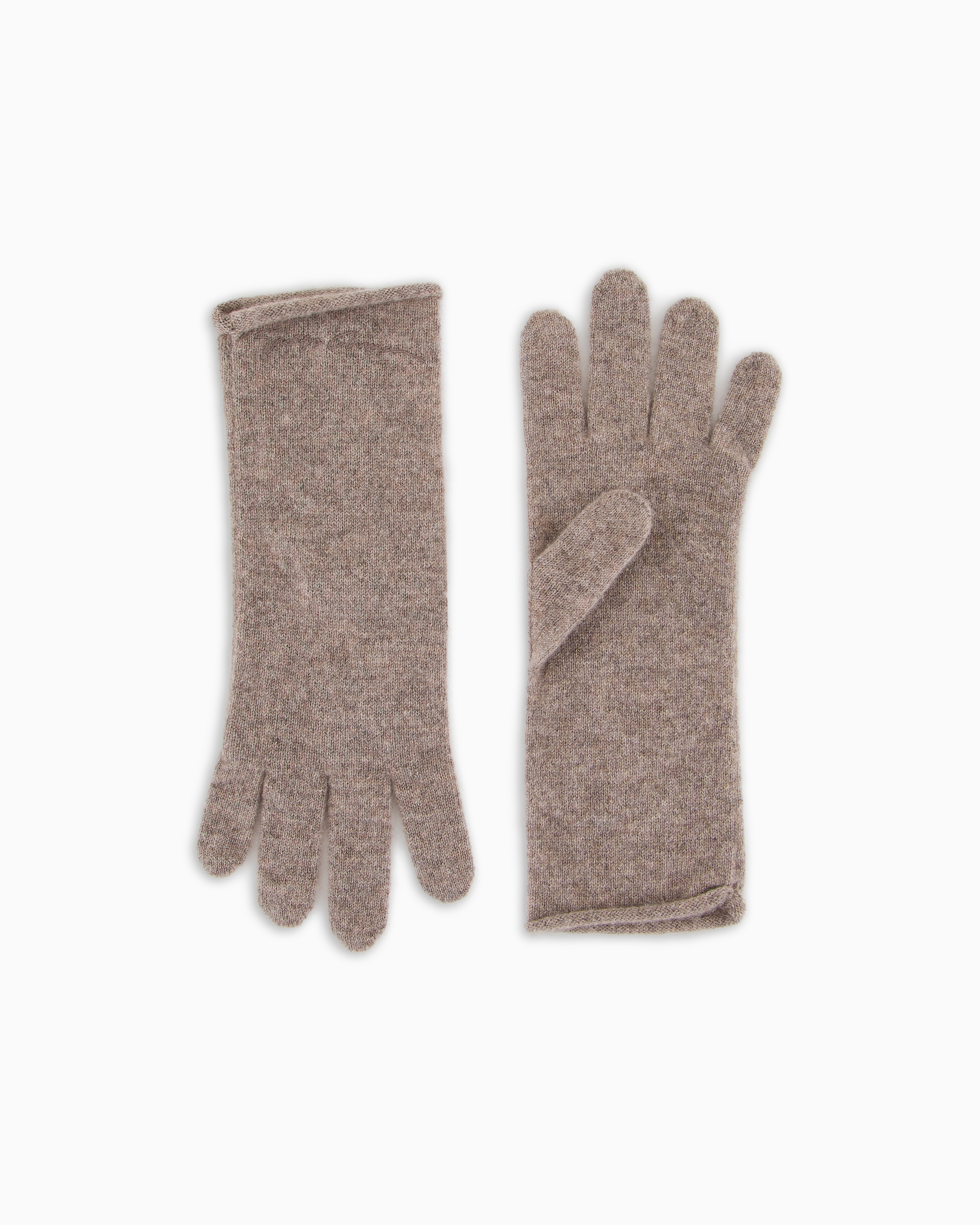 Giorgio Armani Official Store Cashmere Gloves In Beige