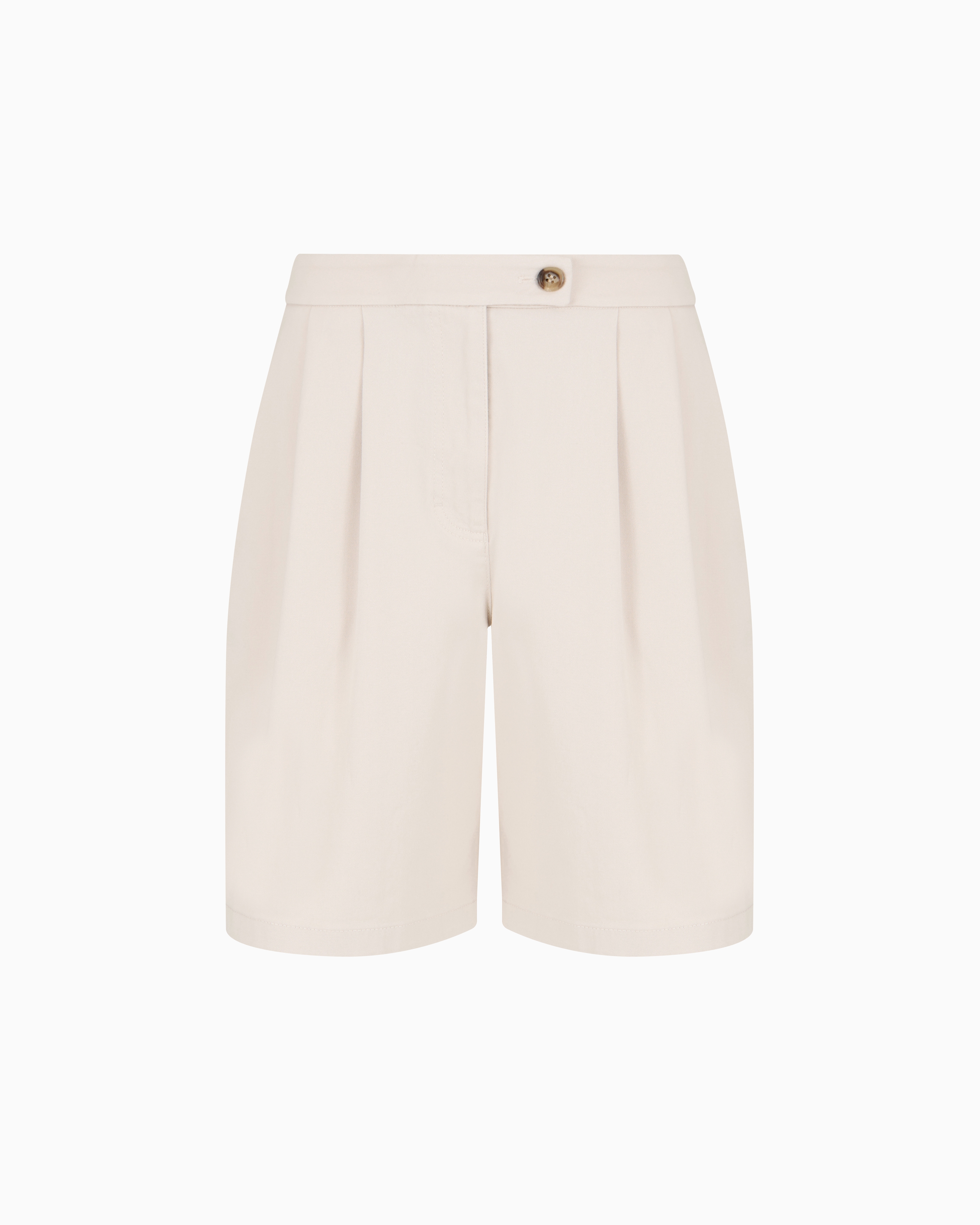 Emporio Armani Official Store Shorts Mit Bundfalten Aus Baumwollgabardine Mit Stretchanteil In Beige