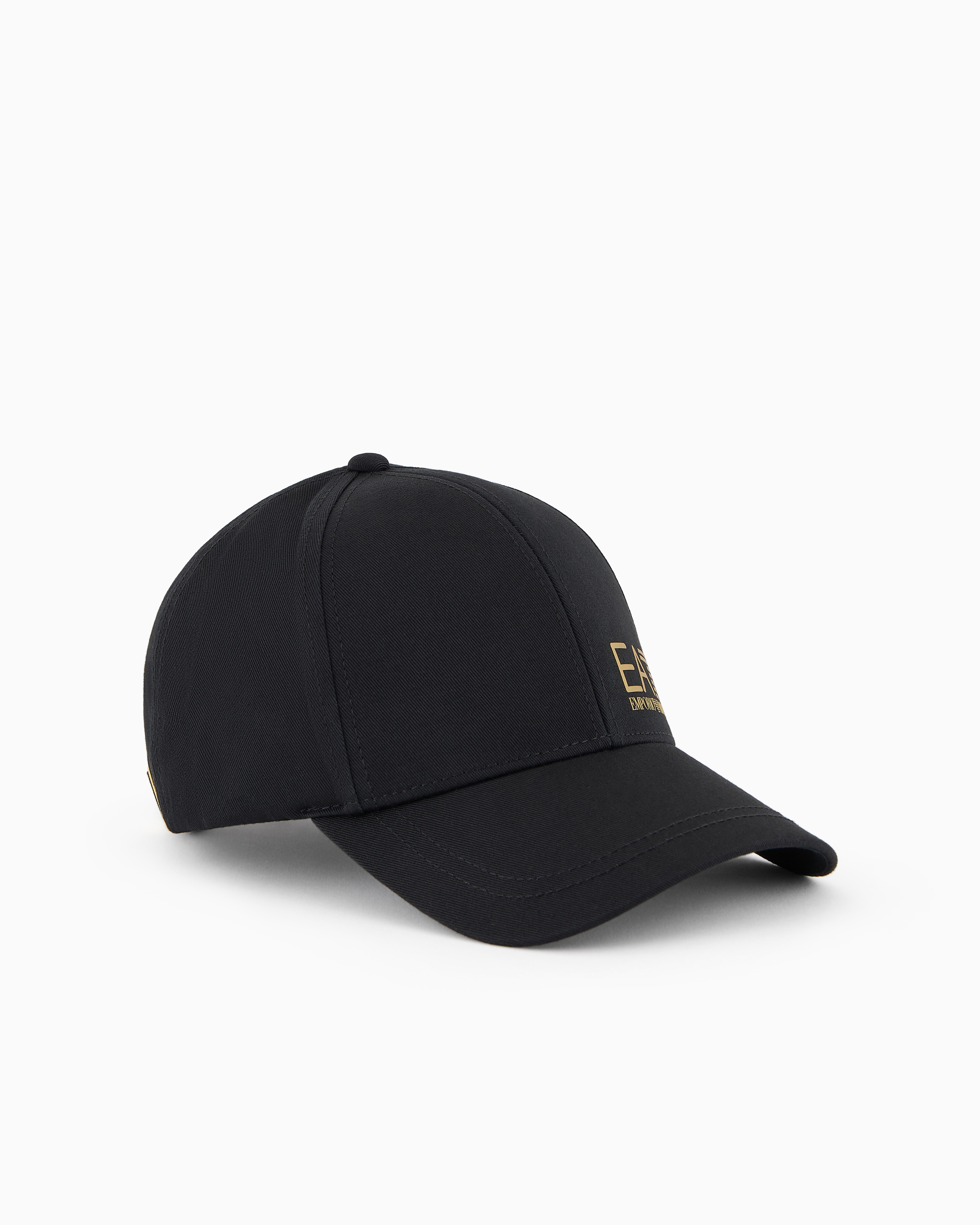 Shop Ea7 Train Core Cotton Baseball Cap In Black