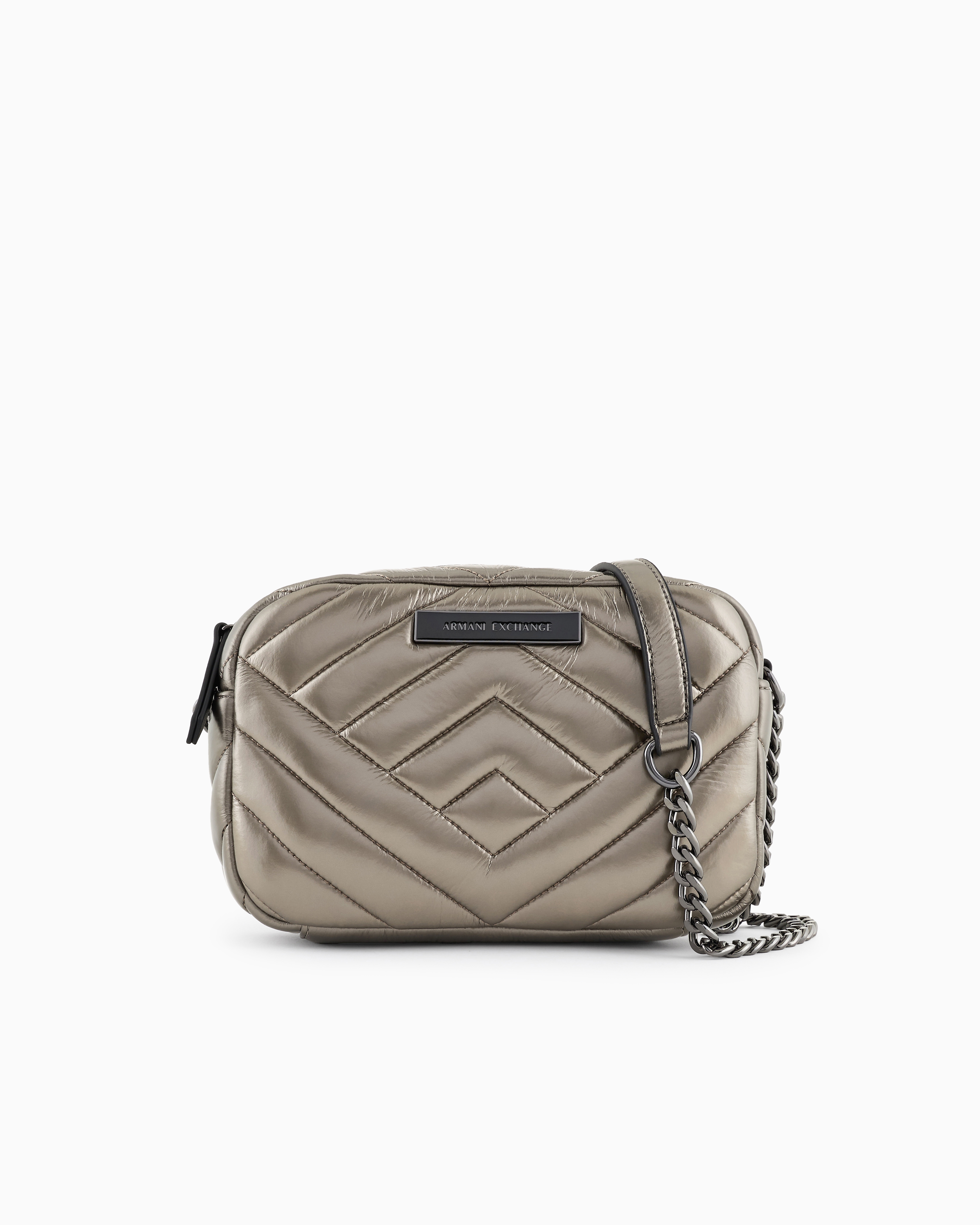 ARMANI EXCHANGE CROSSBODY BAG WITH FLOCKED MONOGRAM 