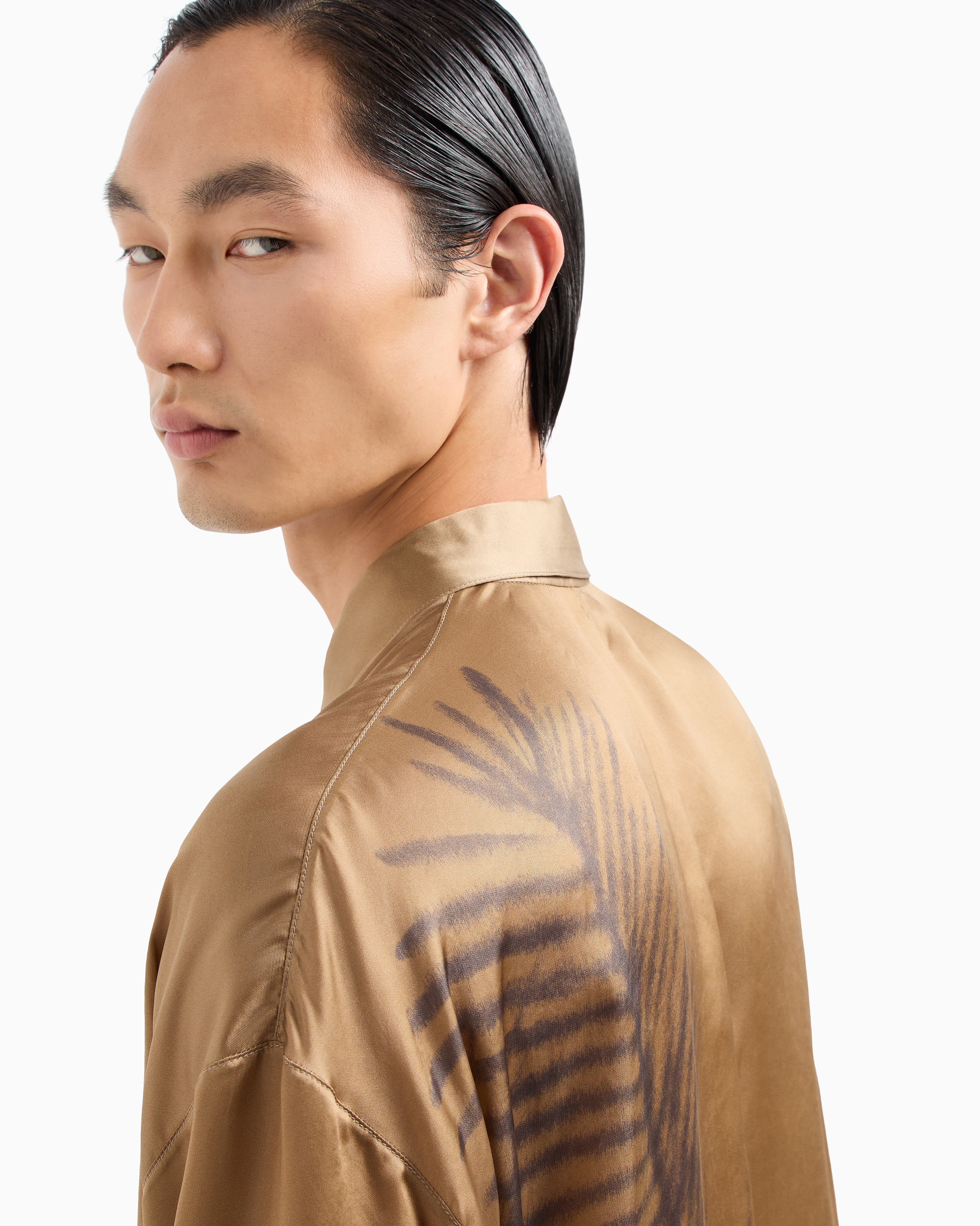 Giorgio Armani Printed Cupro Shirt Jacket