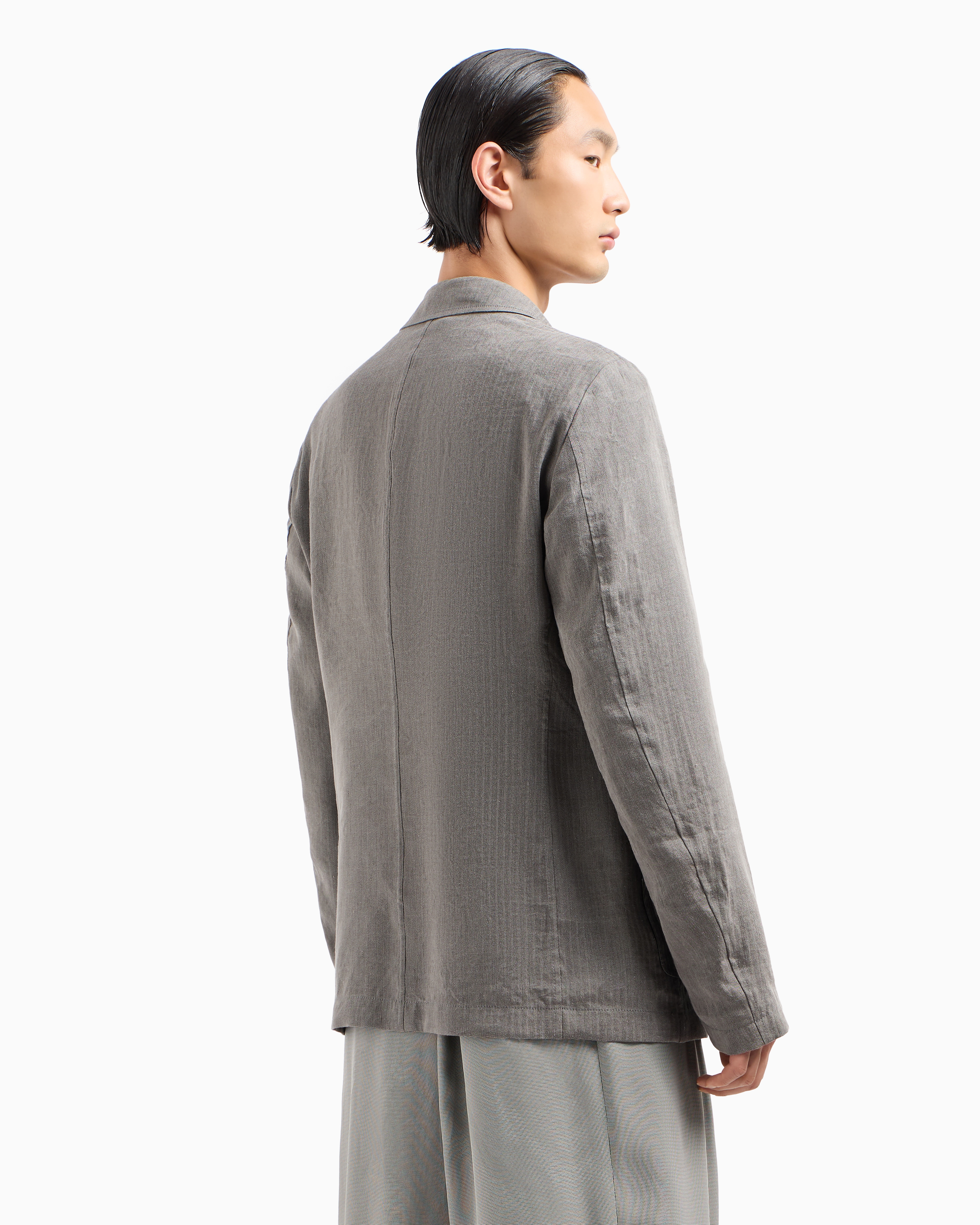 Giorgio Armani Linen And Viscose Double-breasted Jacket
