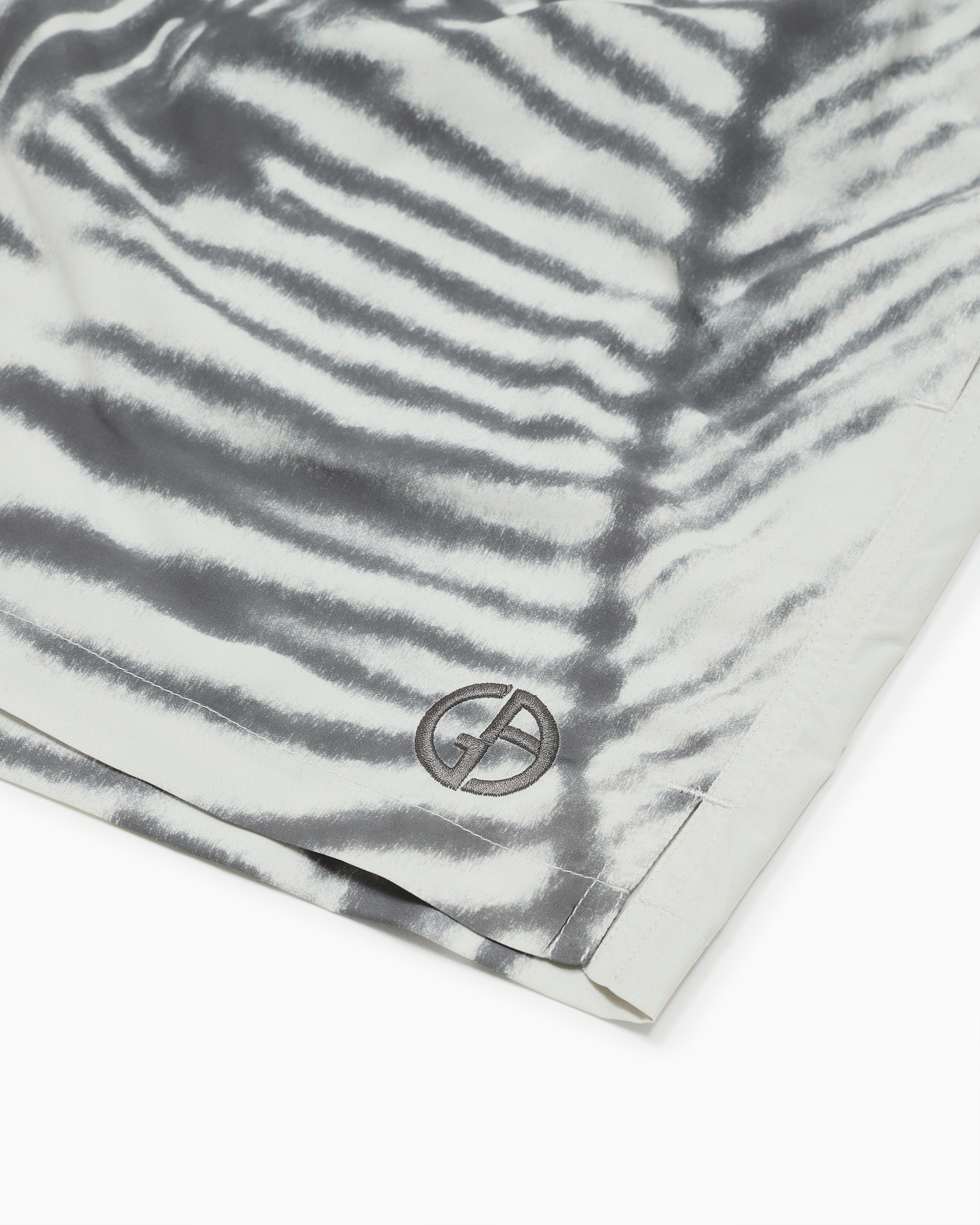 Giorgio Armani Printed Swim Trunks In White
