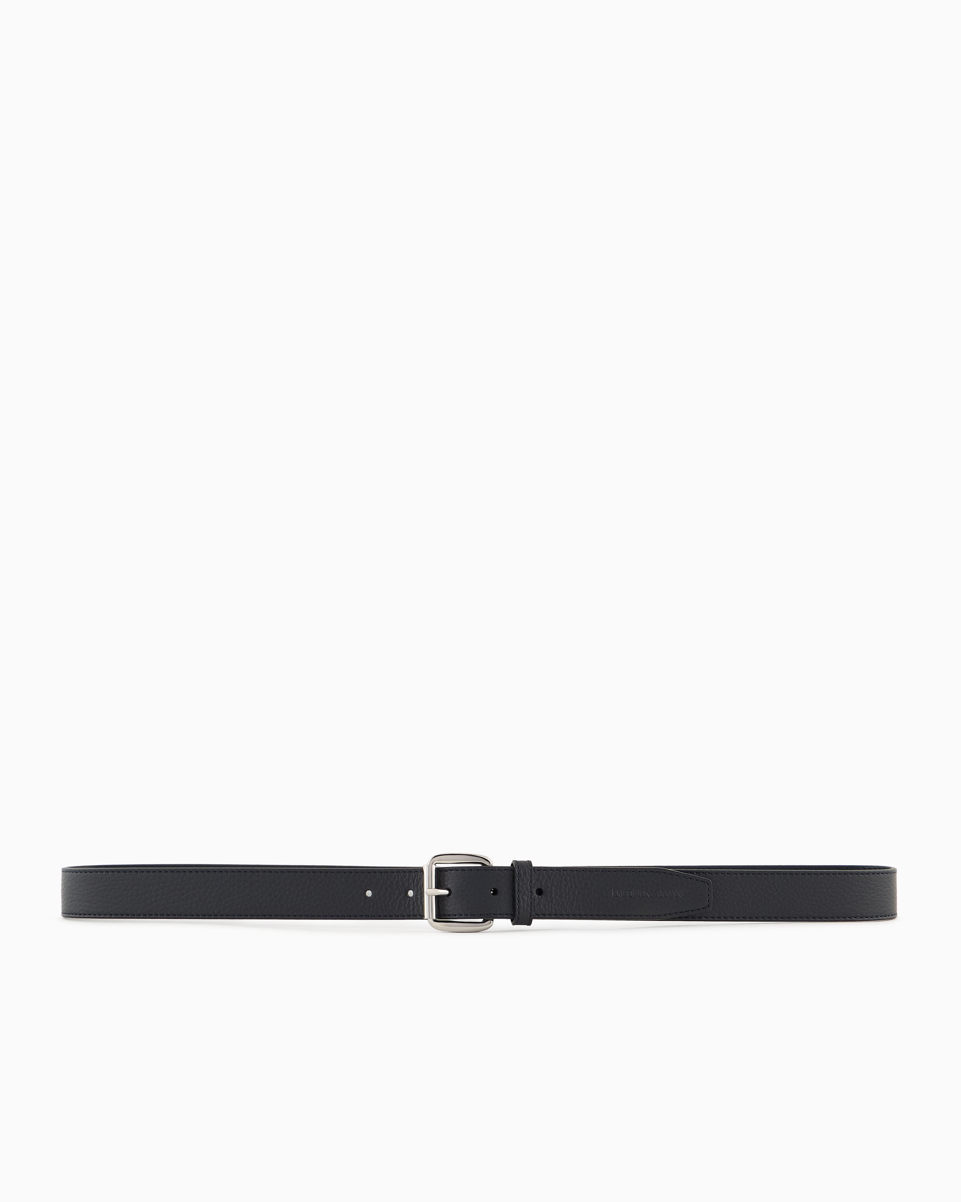 Emporio Armani Official Store Smooth Leather Belt In Navy Blue