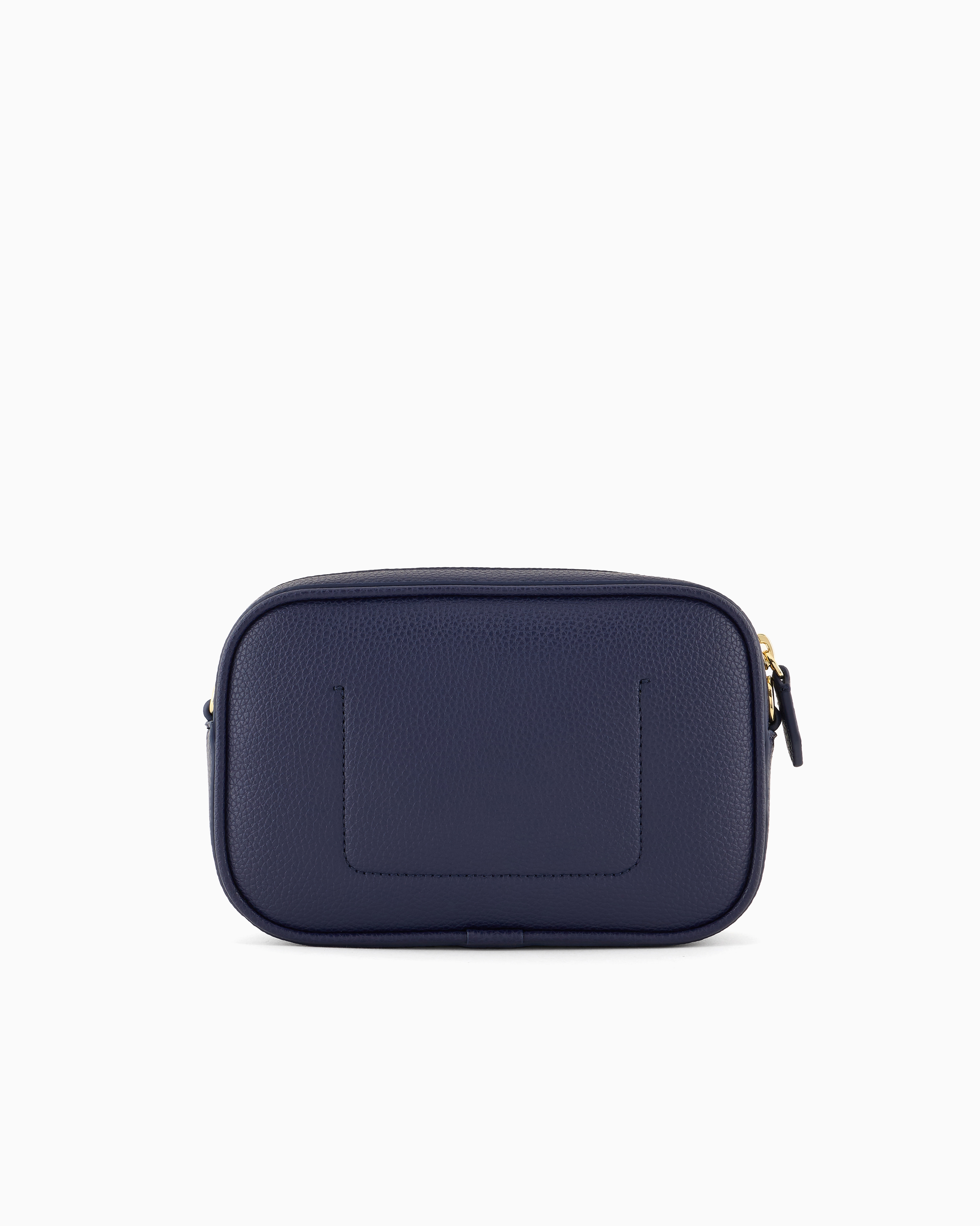 Emporio Armani Official Store Deer-print Camera Case With Shoulder Strap In Bleu