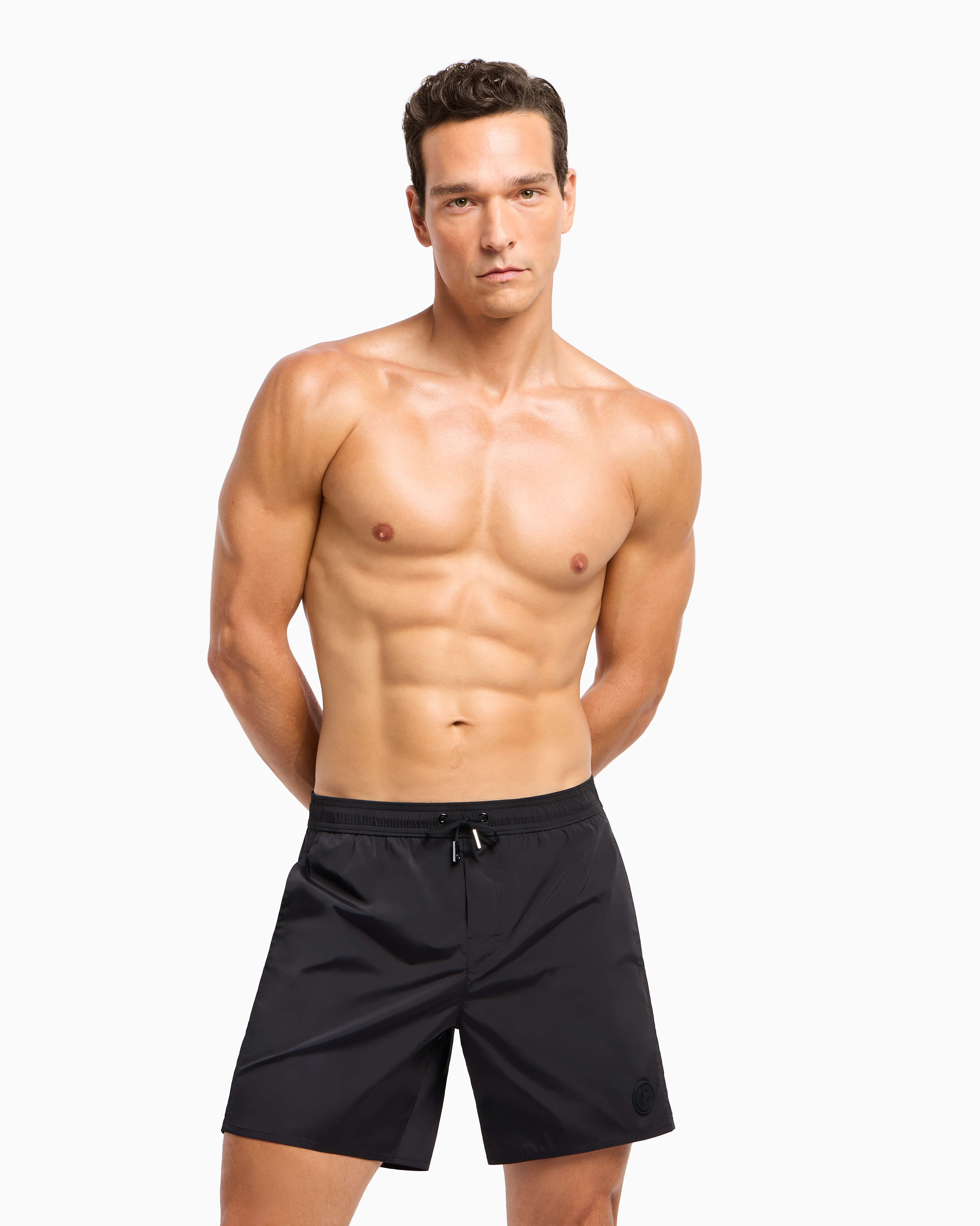 Giorgio Armani Official Store Swim Trunks In Black