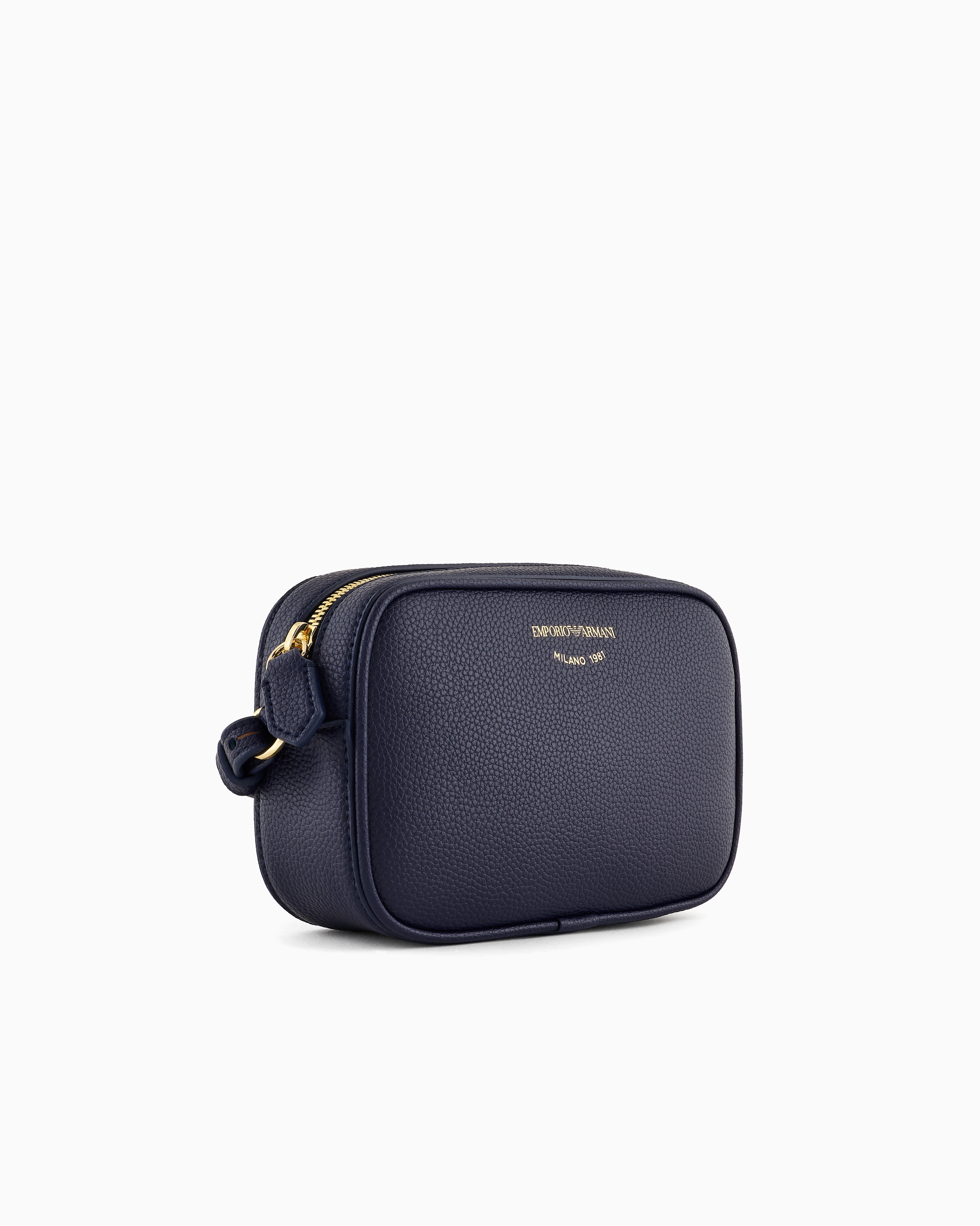Emporio Armani Official Store Deer-print Camera Case With Shoulder Strap In Bleu