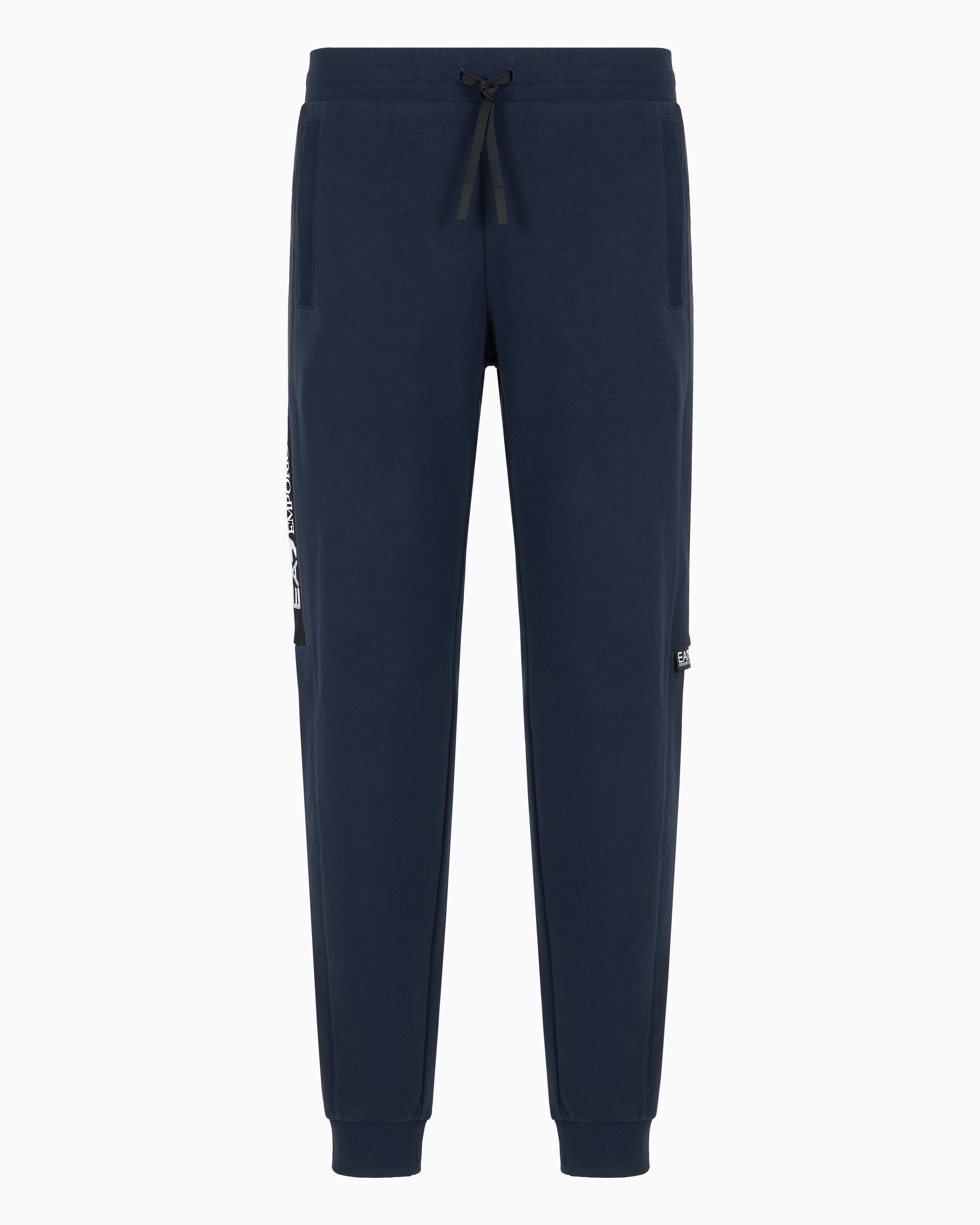 Ea7 Official Store Logo Series Jogginghose Aus Baumwolle In Blue