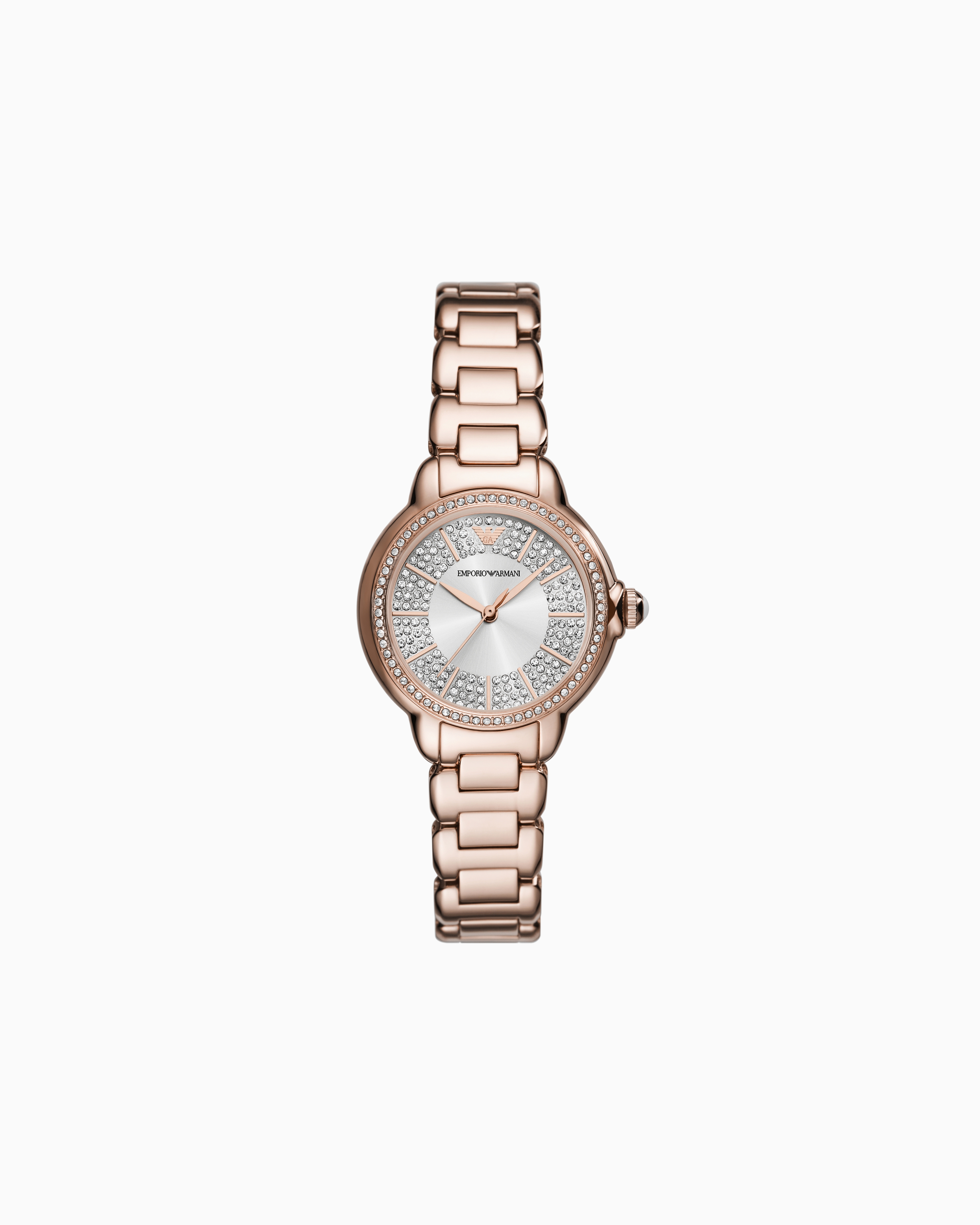 Shop Emporio Armani Three-hand Rose Gold-tone Stainless Steel Watch In Multicoloured