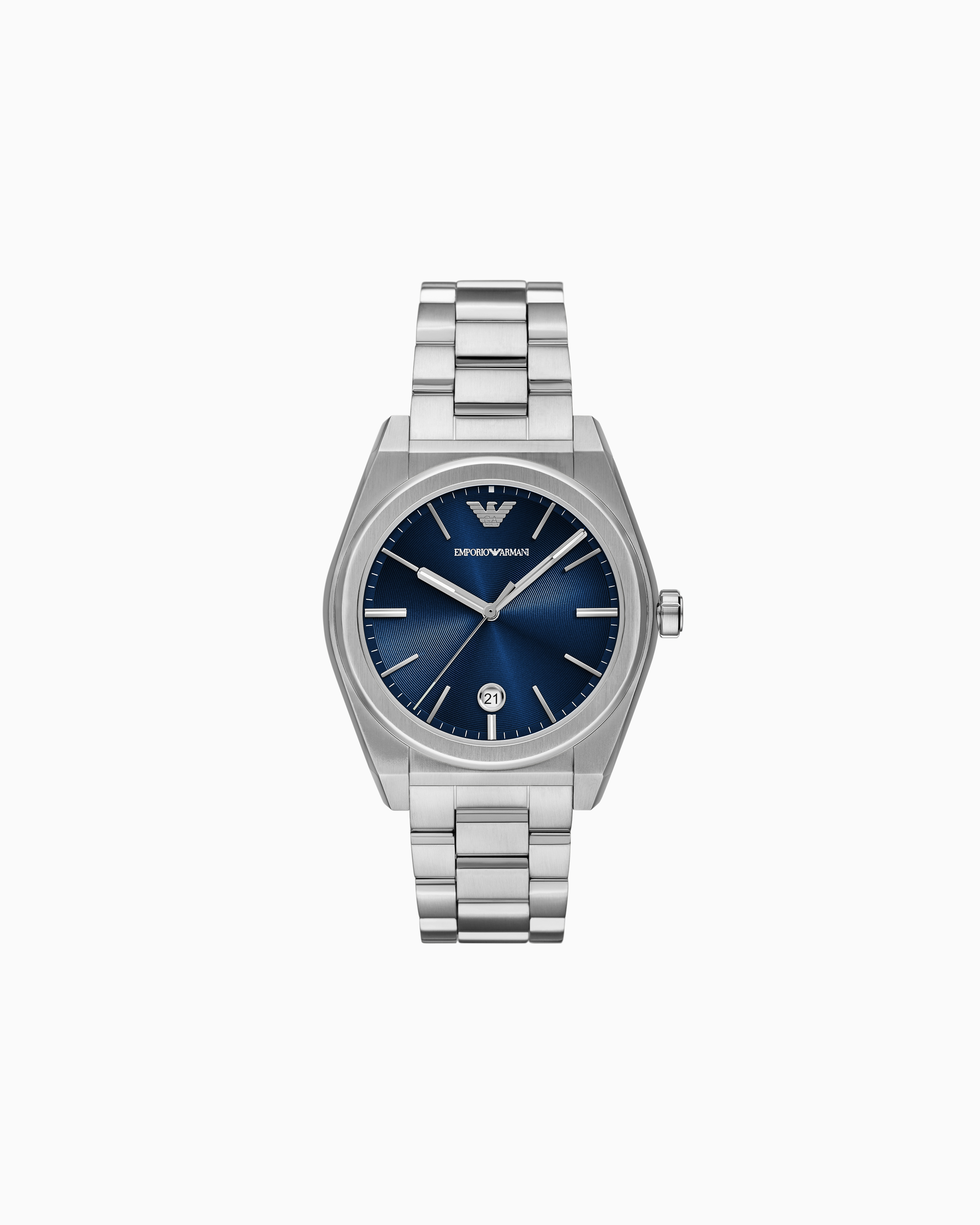 Emporio Armani Three-hand Date Stainless Steel Watch In Multicoloured