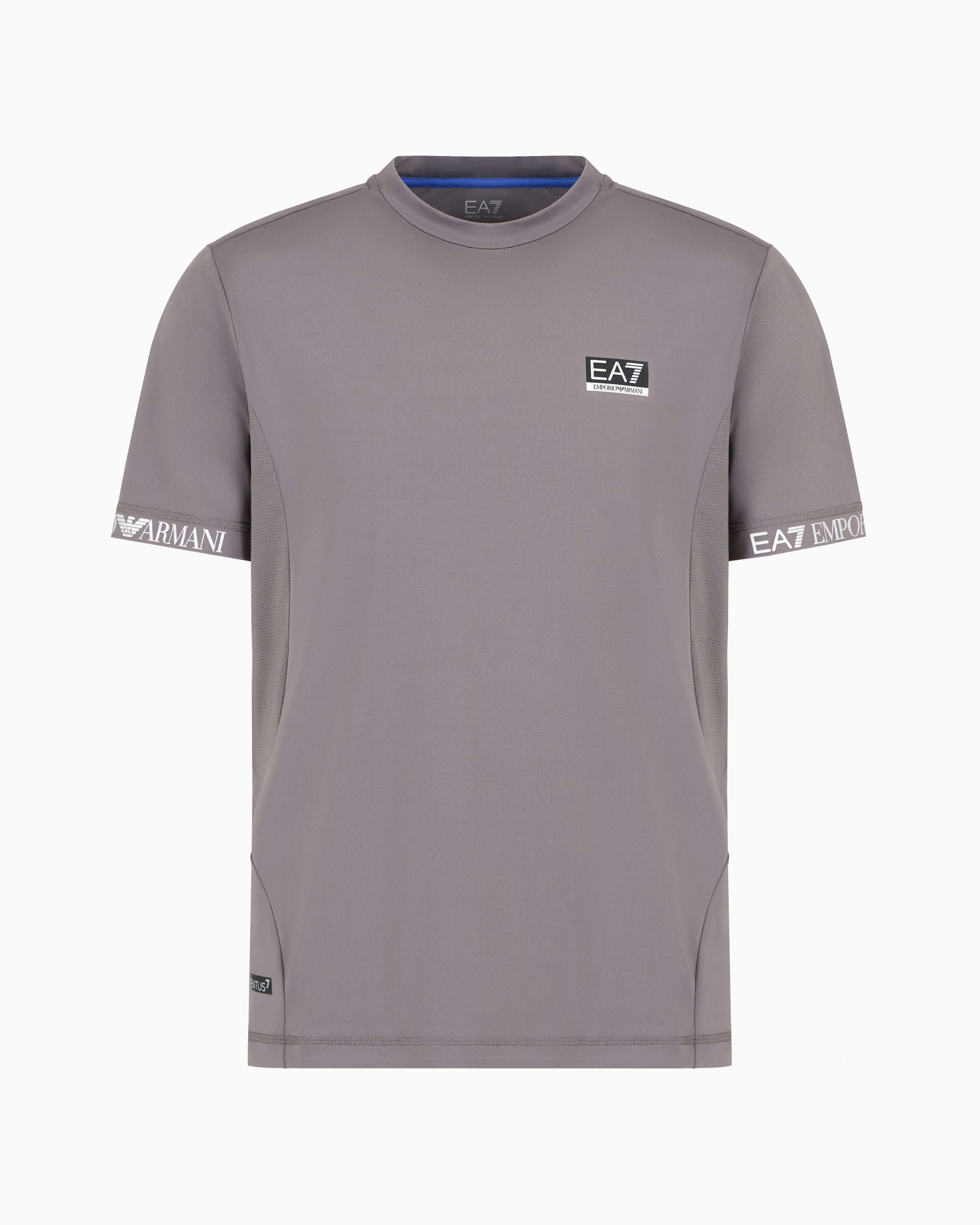 Ea7 Official Store Dynamic Athlete Rundhals-t-shirt Aus Ventus7-funktionsgewebe In Gray