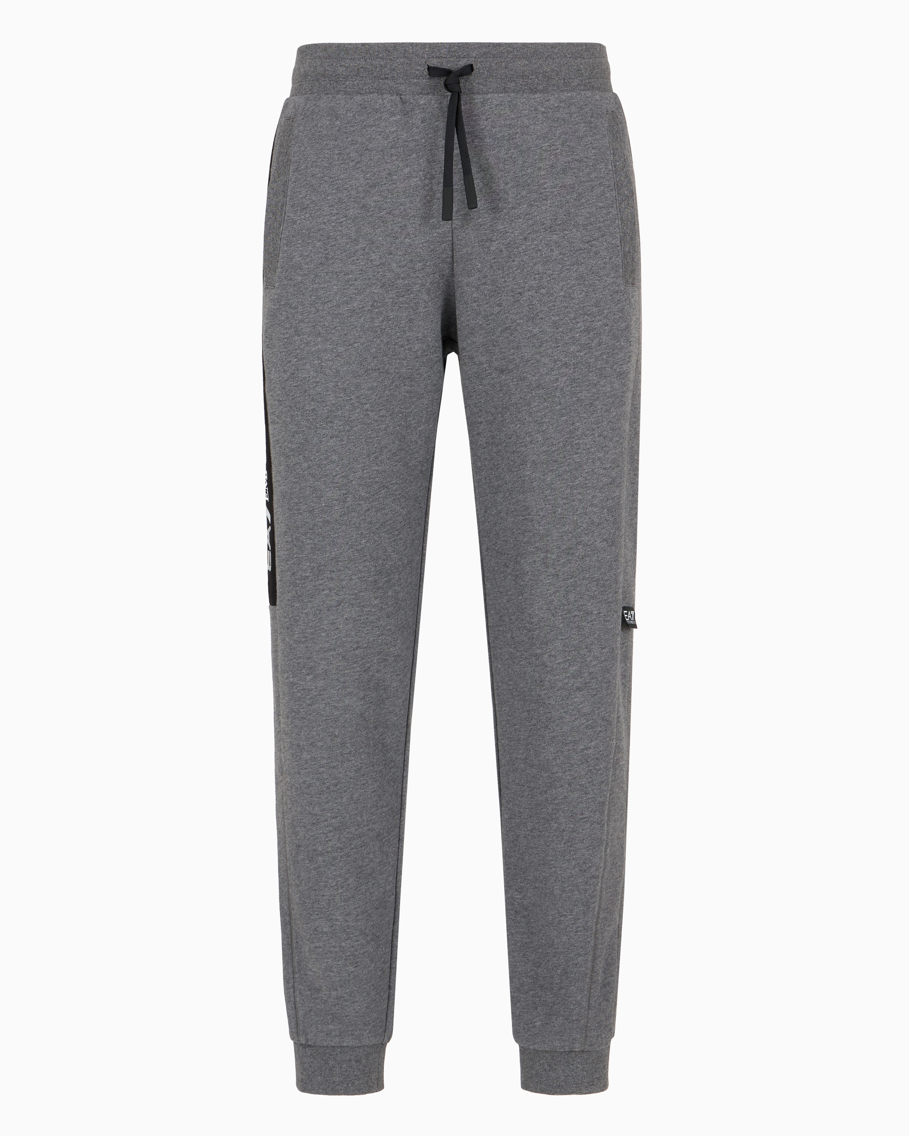 Ea7 Official Store Logo Series Jogginghose Aus Baumwolle In Gray