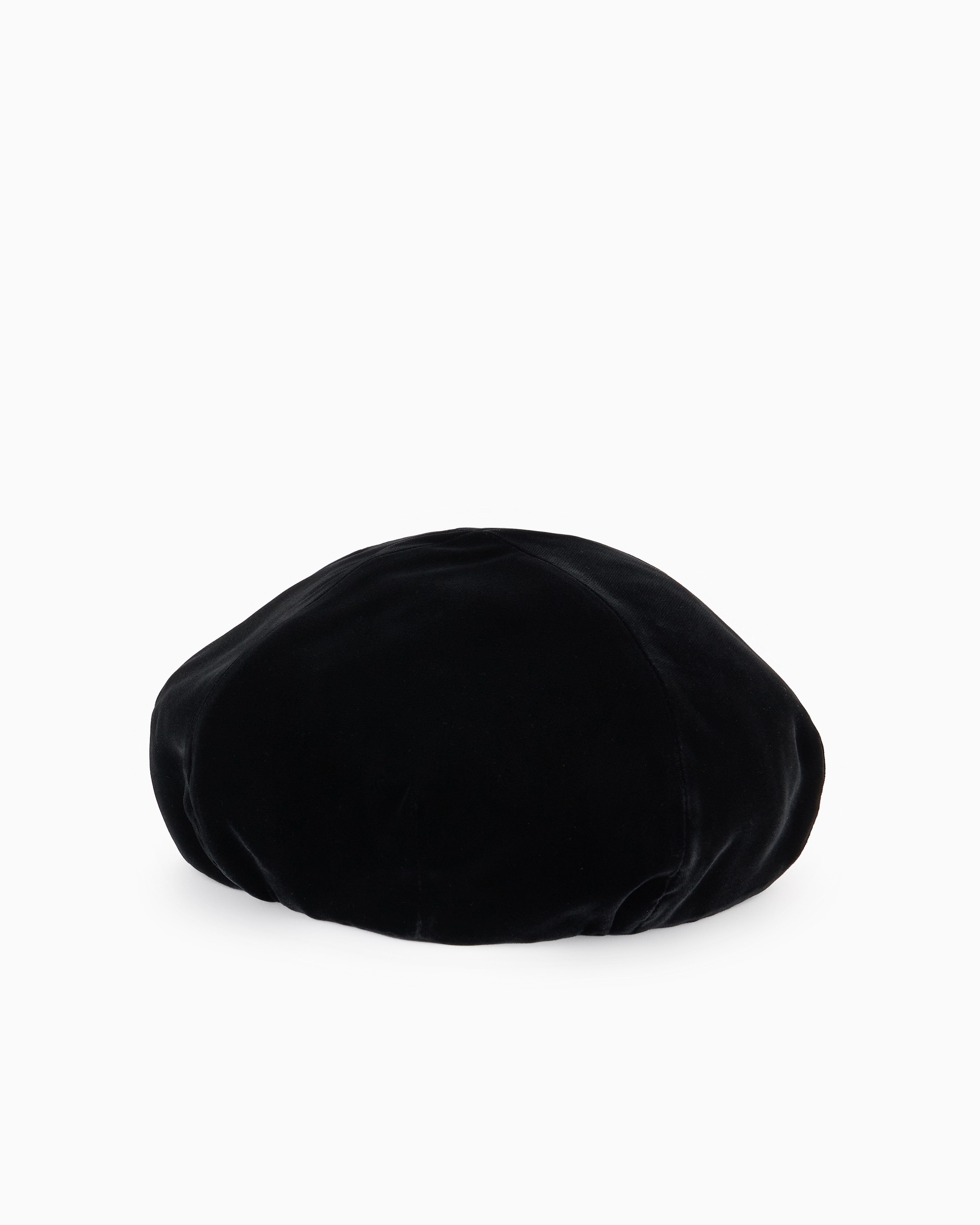 Emporio Armani Official Store Velvet Beret In Black