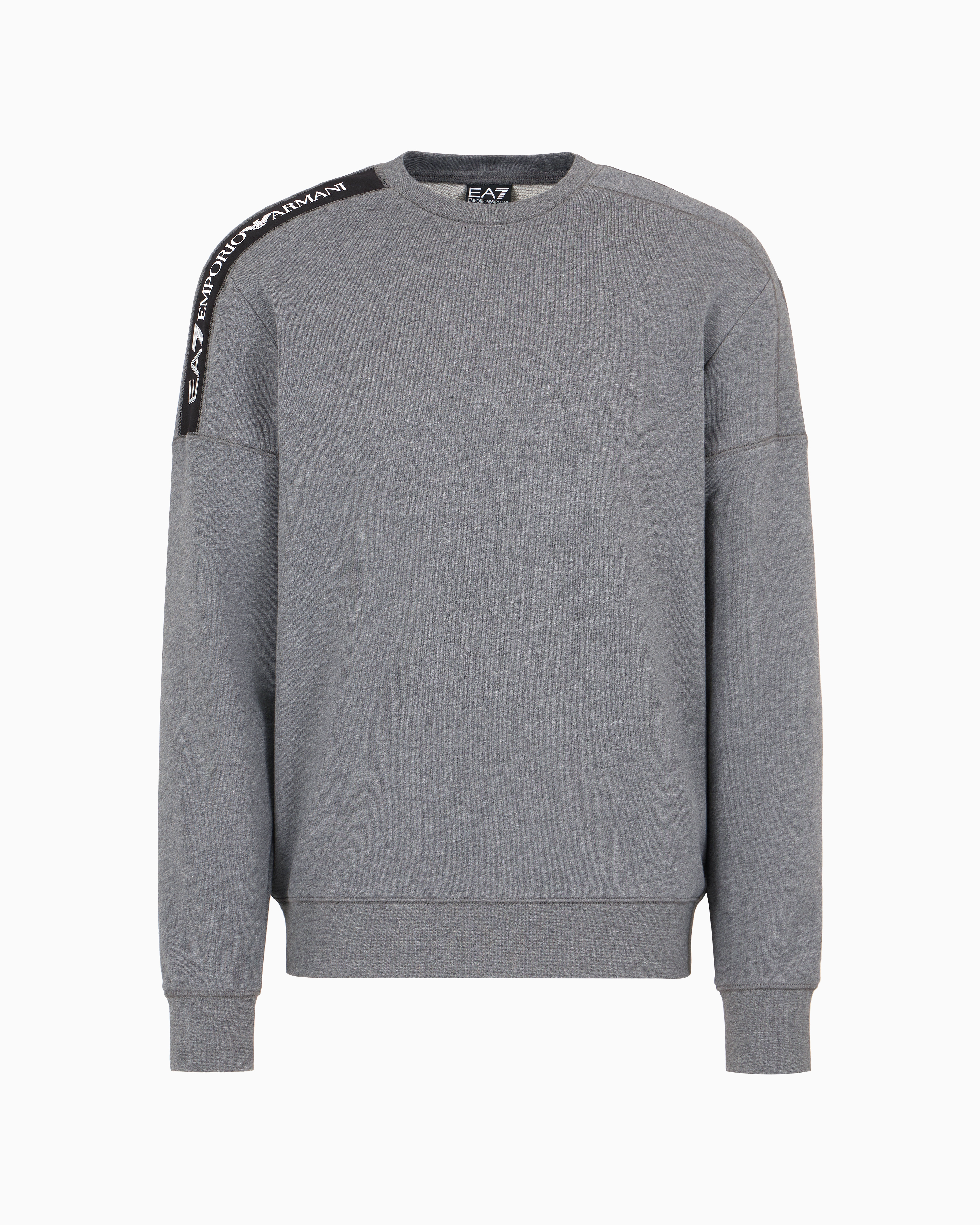 Ea7 Official Store Logo Series Sweatshirt Mit Rundhalsausschnitt Aus Baumwolle In Gray