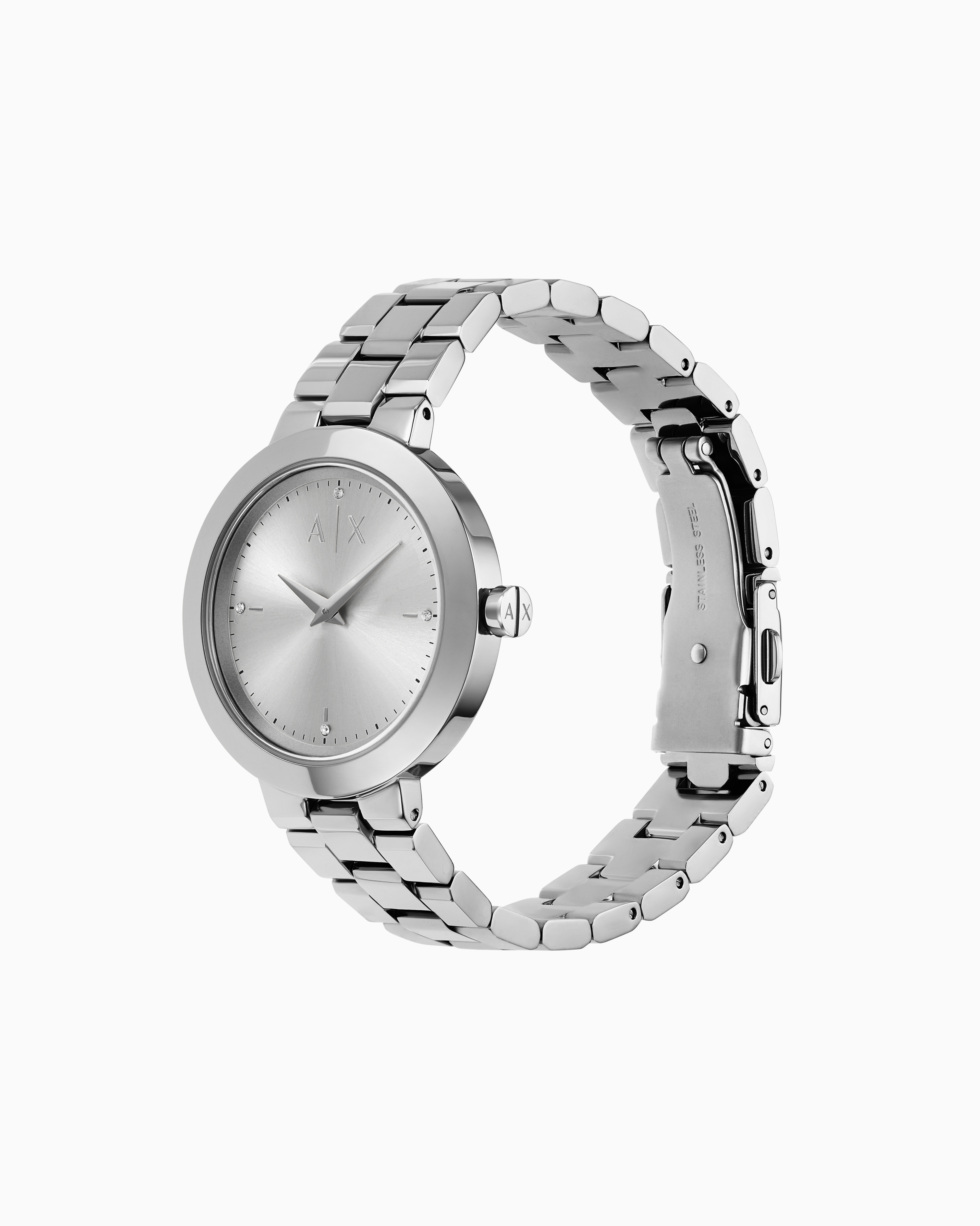 Armani Exchange Three-hand Stainless Steel Watch In Multicoloured