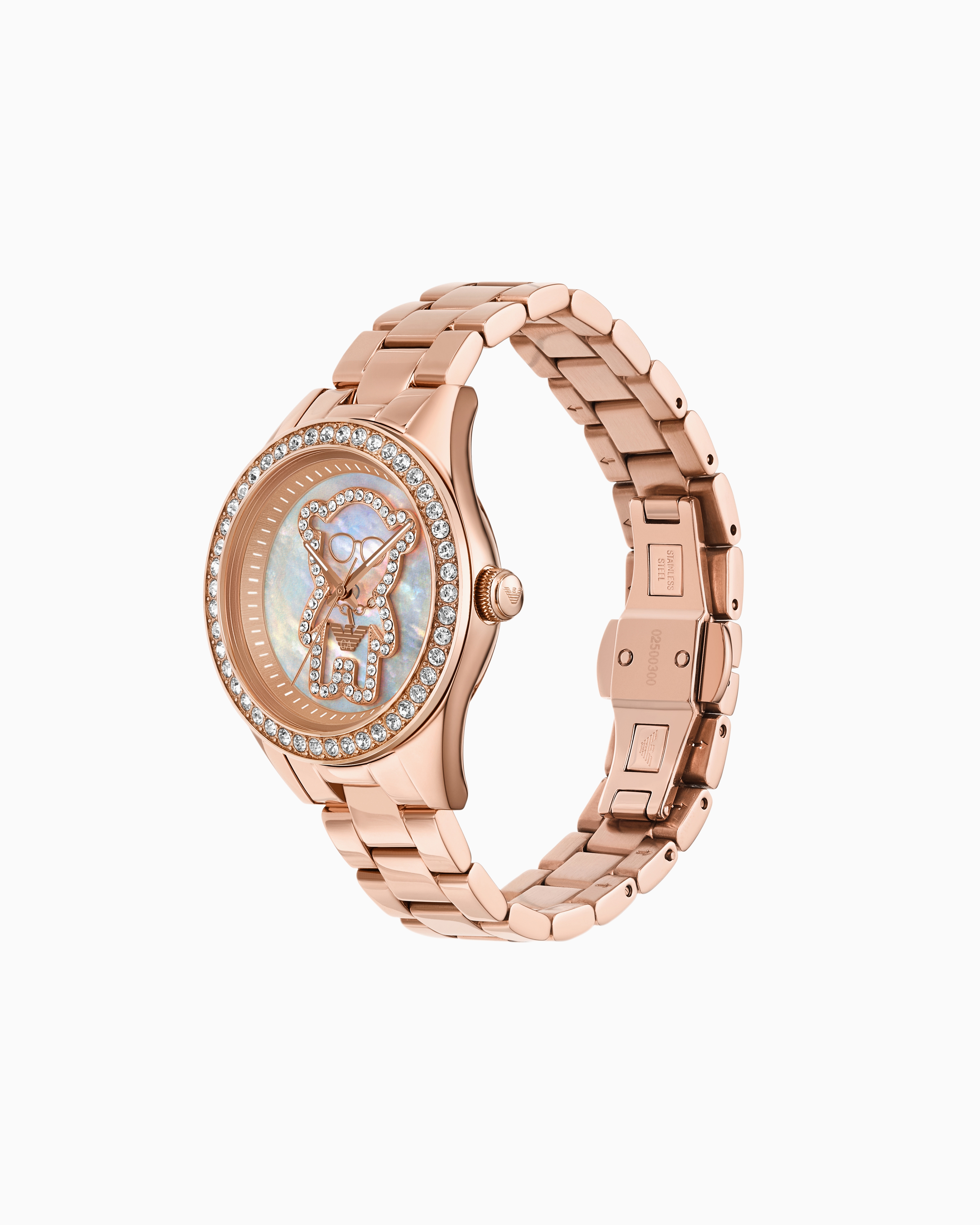 Emporio Armani Three-hand Rose Gold-tone Stainless Steel Watch In Multicolore