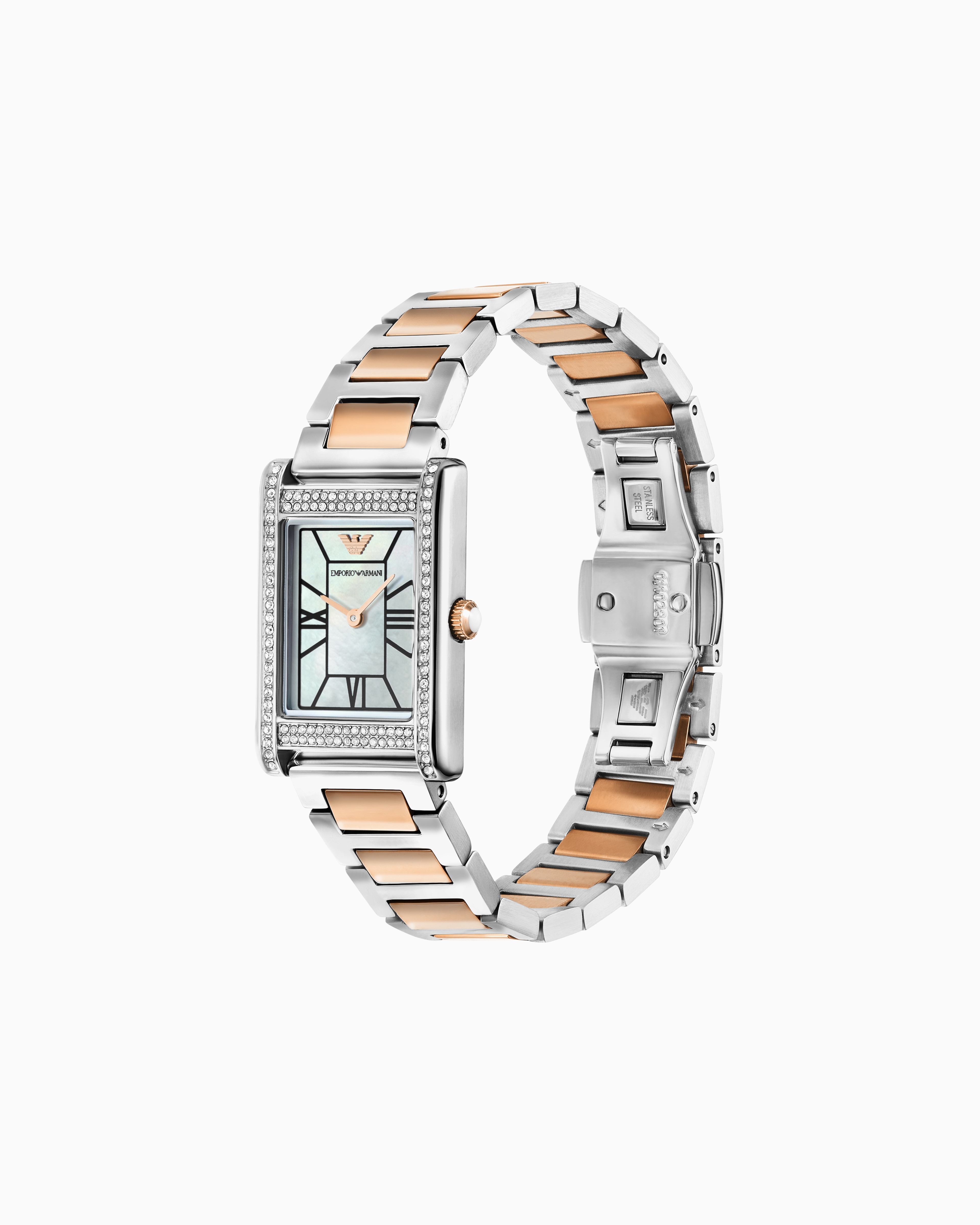 Emporio Armani Two-hand Two-tone Stainless Steel Watch In Multicoloured