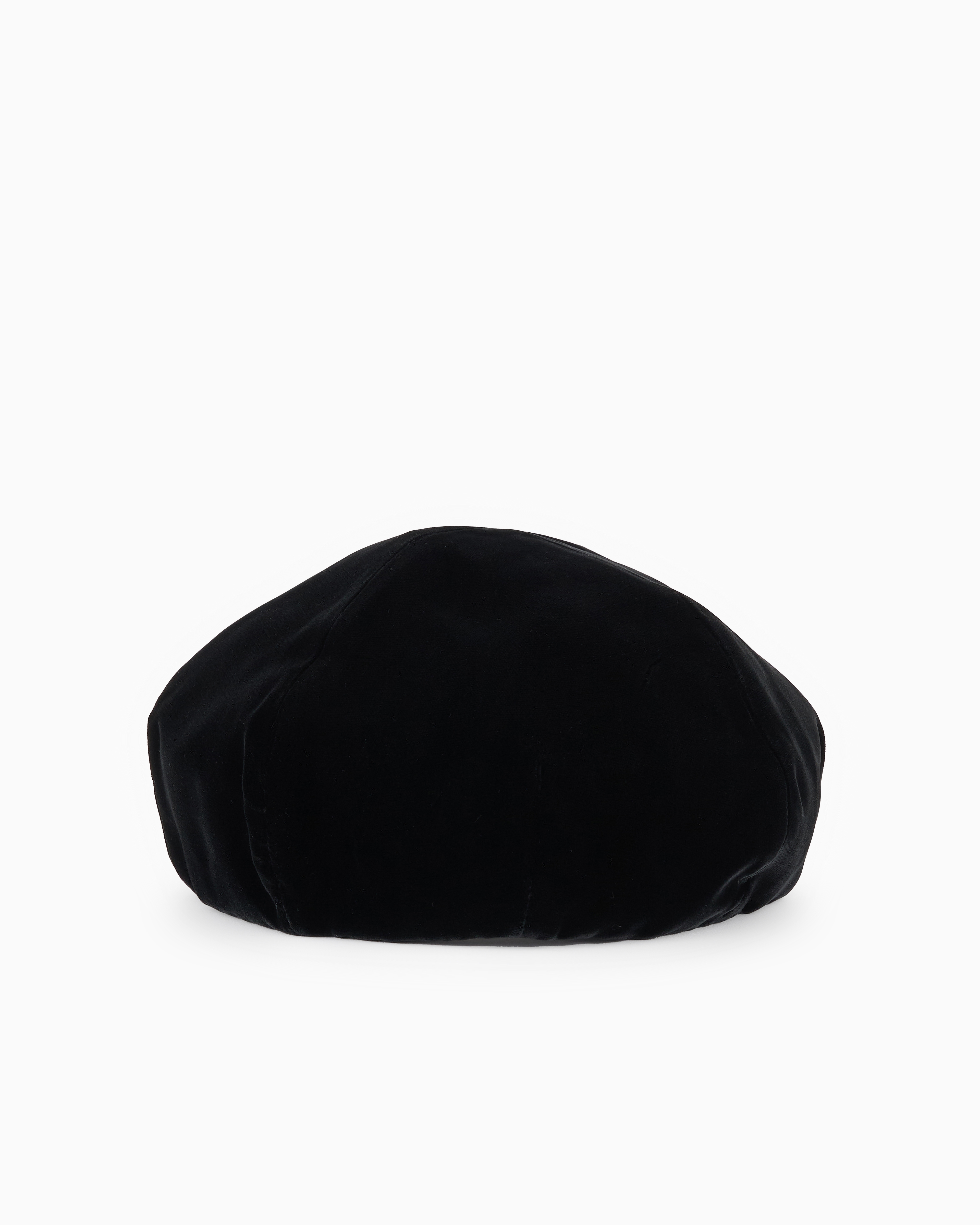 Shop Emporio Armani Velvet Beret In Black