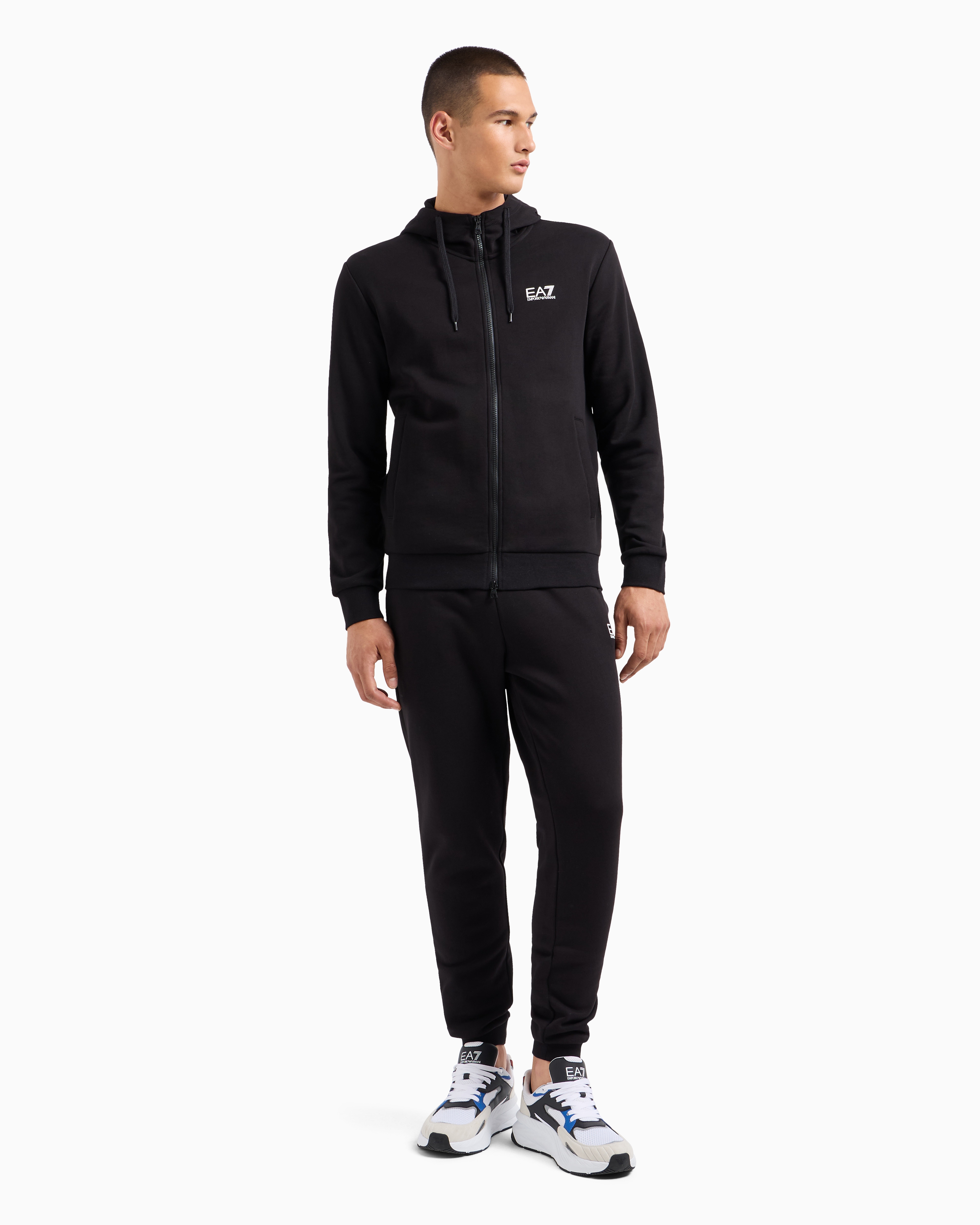 Ea7 Logo-print Track Jacket In Black
