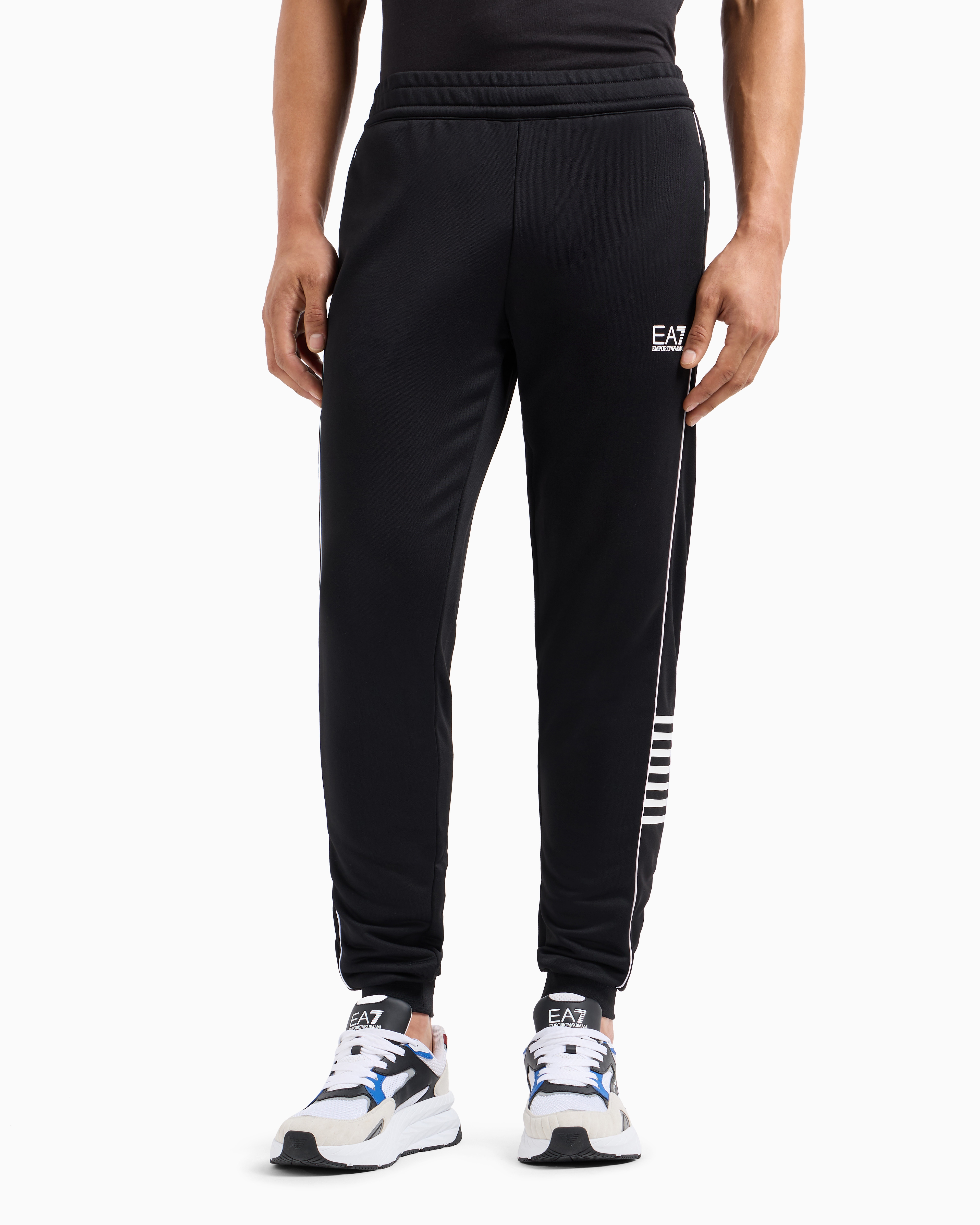 Shop Ea7 Core Identity Technical-fabric Joggers In Schwarz