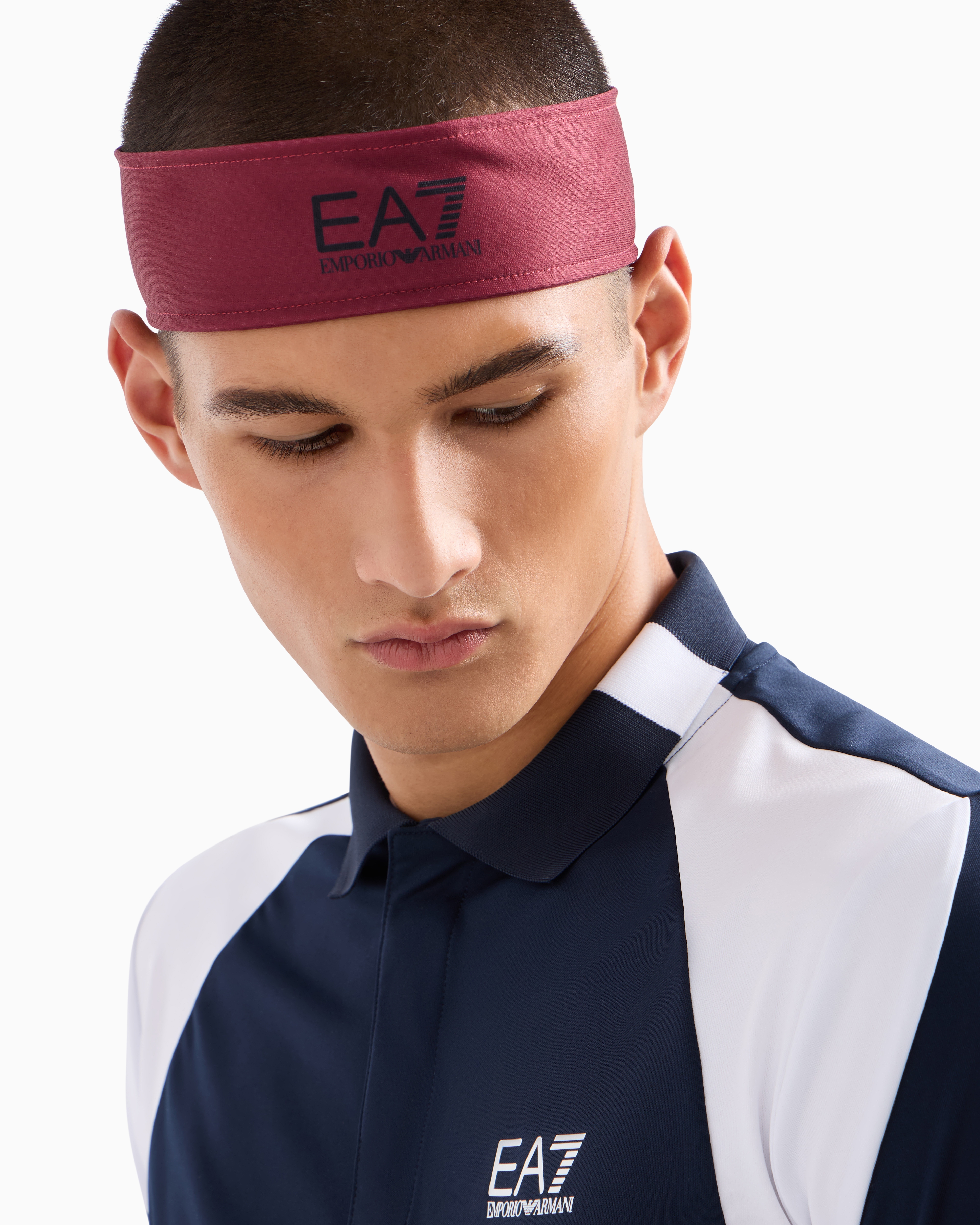 Shop Ea7 Tennis Pro Cotton-blend Headband In Red