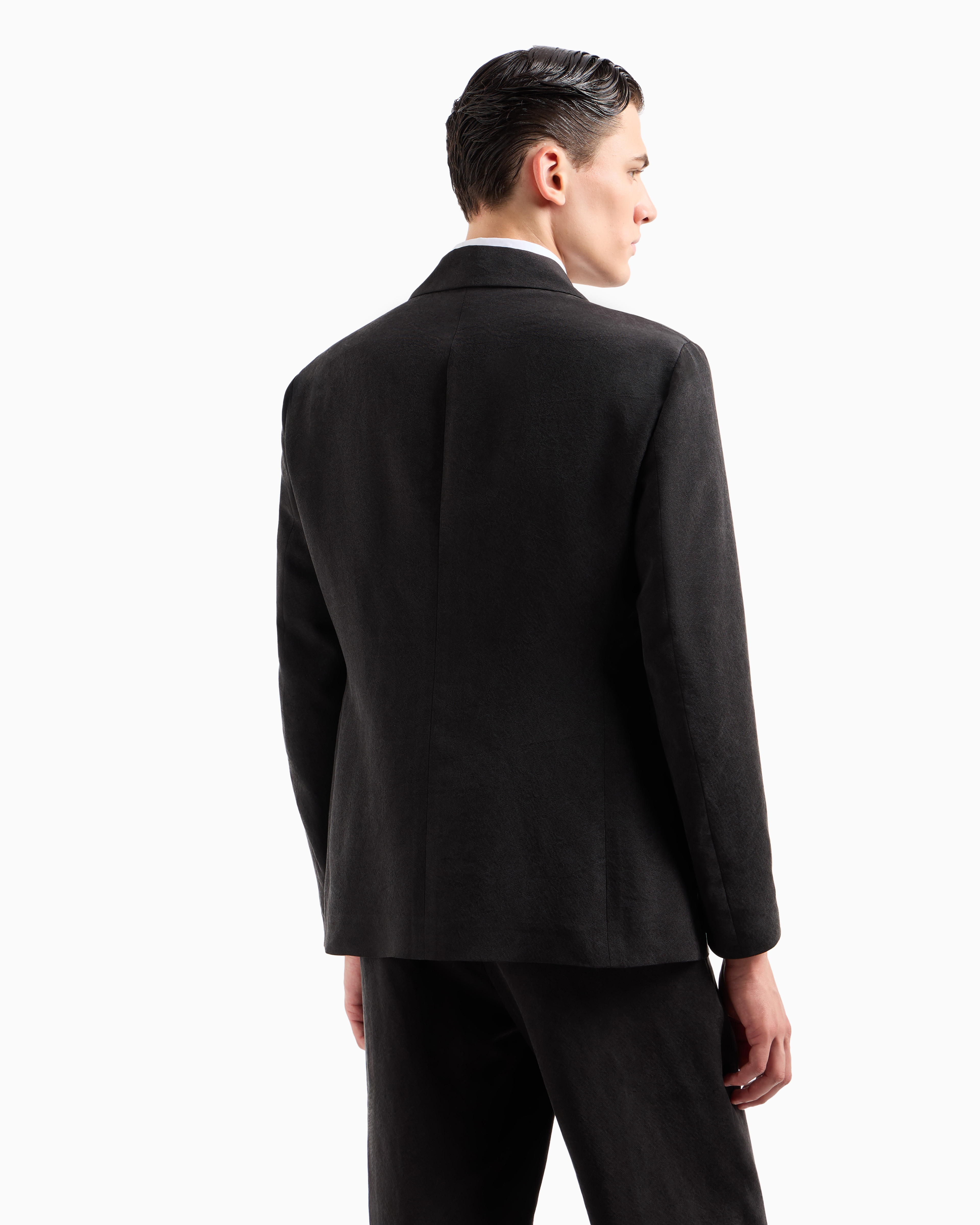 【美品/伊製】GIORGIO ARMANI フリルデザインジャケット ブラック undefined