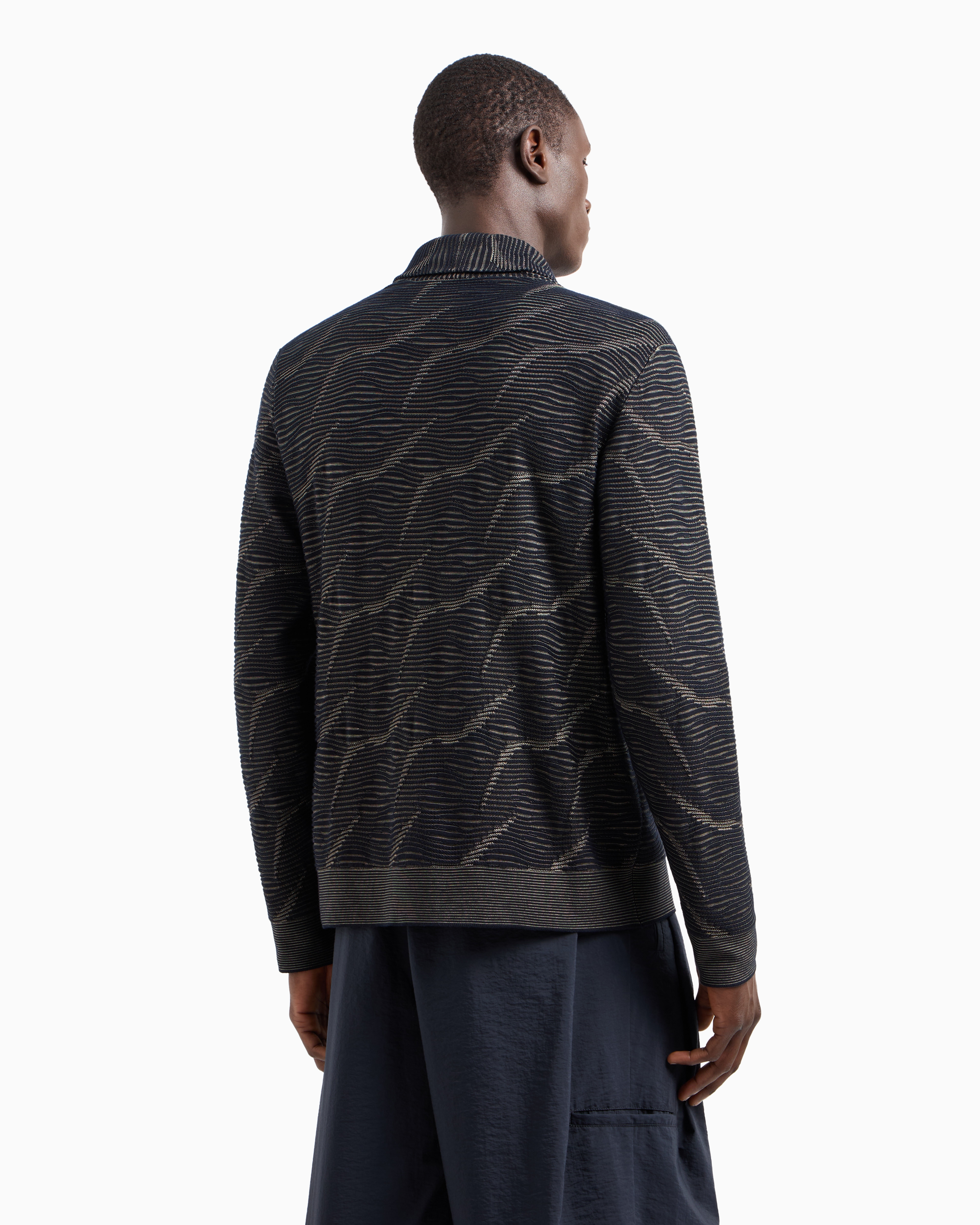 Giorgio Armani Jacquard Cotton, Viscose And Cashmere Cardigan