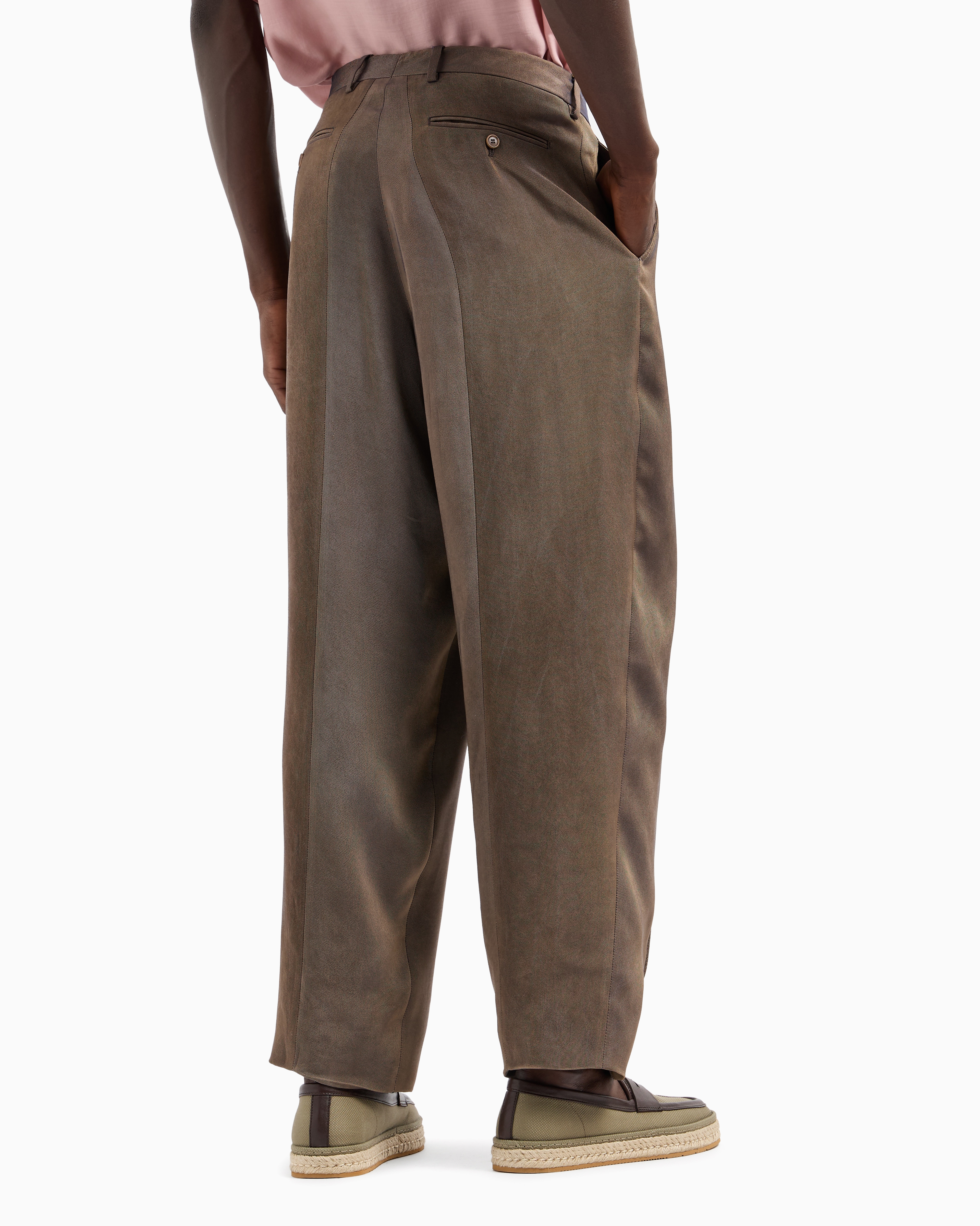 Giorgio Armani Single-pleat Viscose Twill Trousers