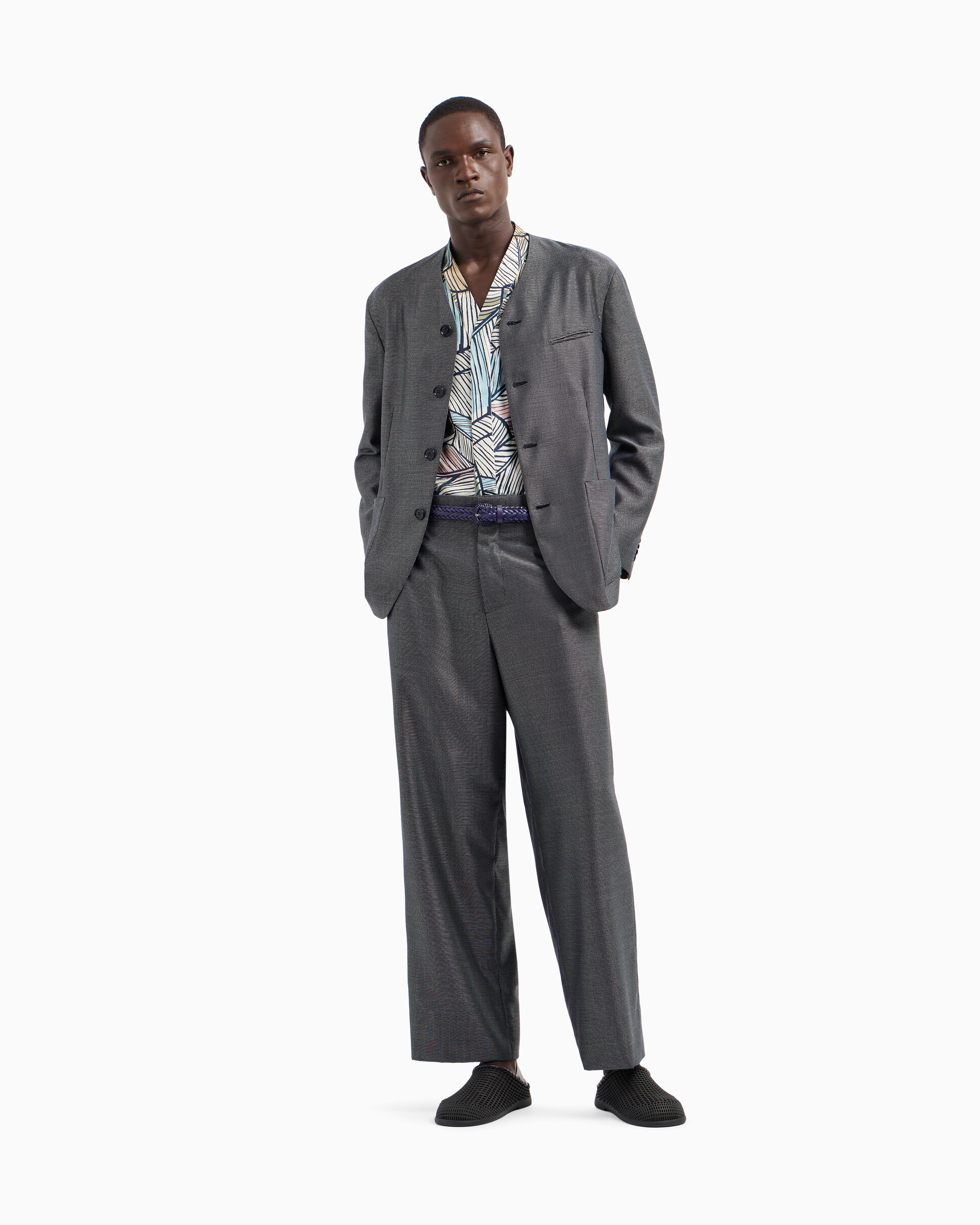 Giorgio Armani Printed Silk Short-sleeved Shirt
