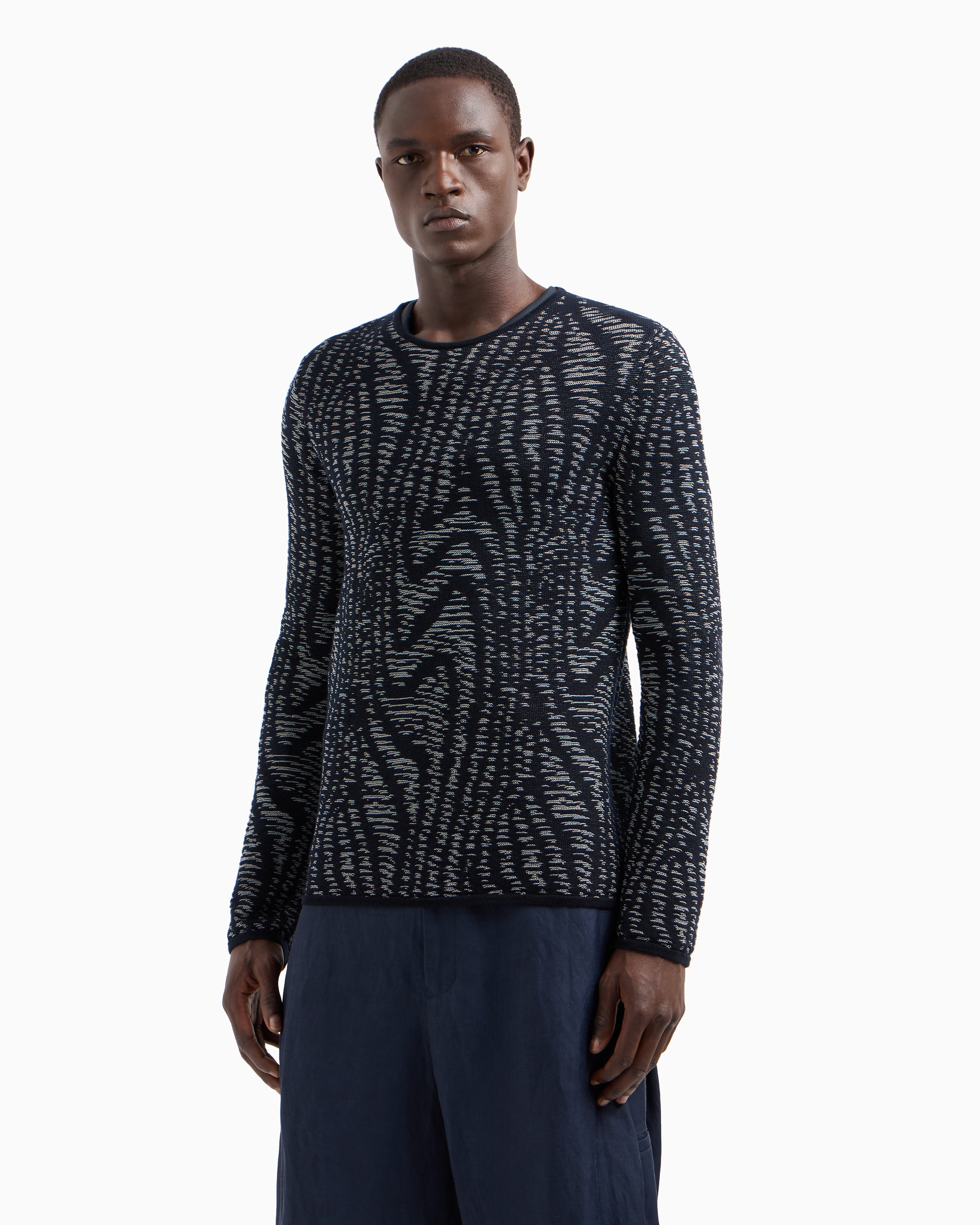 Giorgio Armani Men's Embroidered Jacquard Sweater
