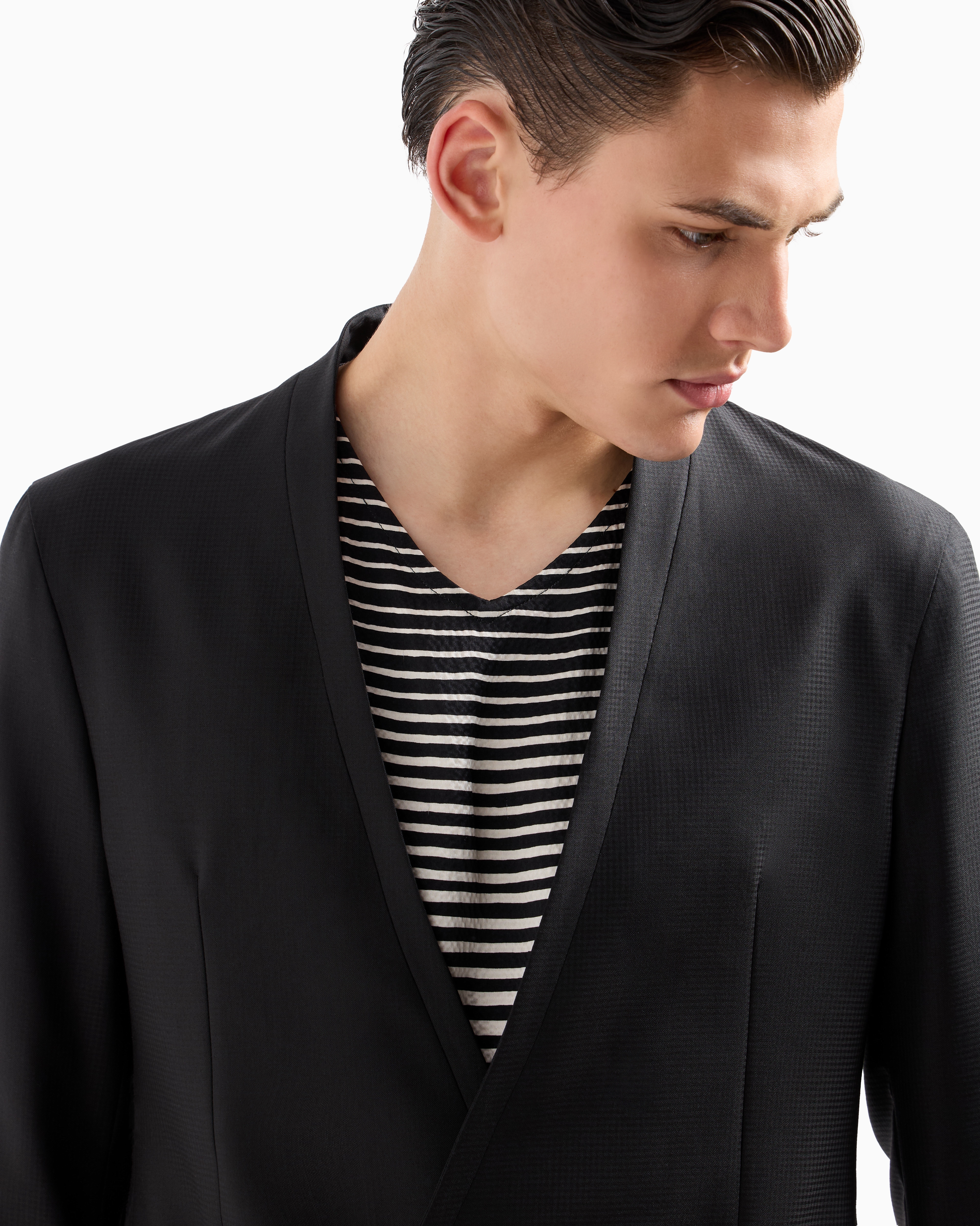 Giorgio Armani Upton Line Double-breasted Suit In A Micro Gingham Virgin Wool