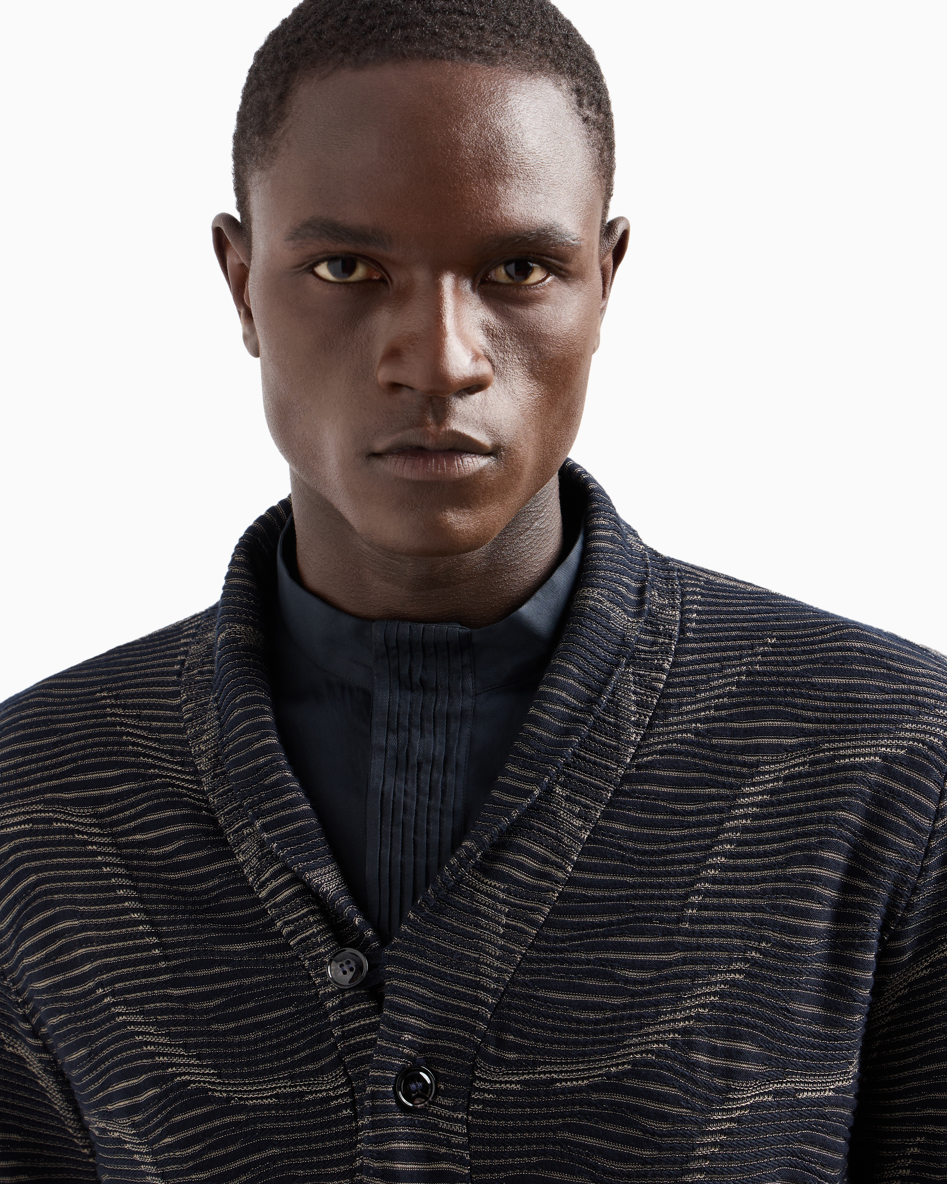 Giorgio Armani Jacquard Cotton, Viscose And Cashmere Cardigan