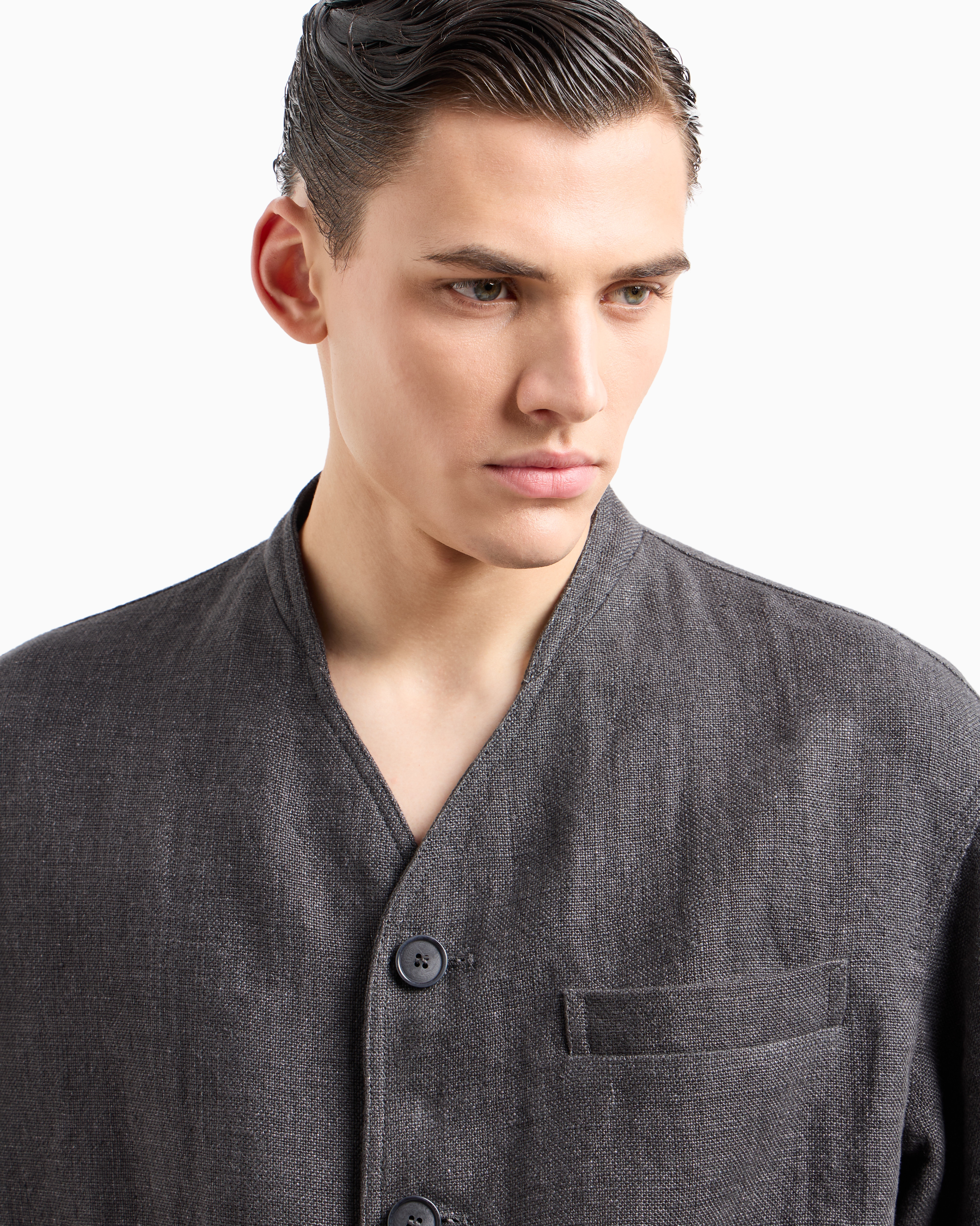 Giorgio Armani Blouson In Linen Canvas