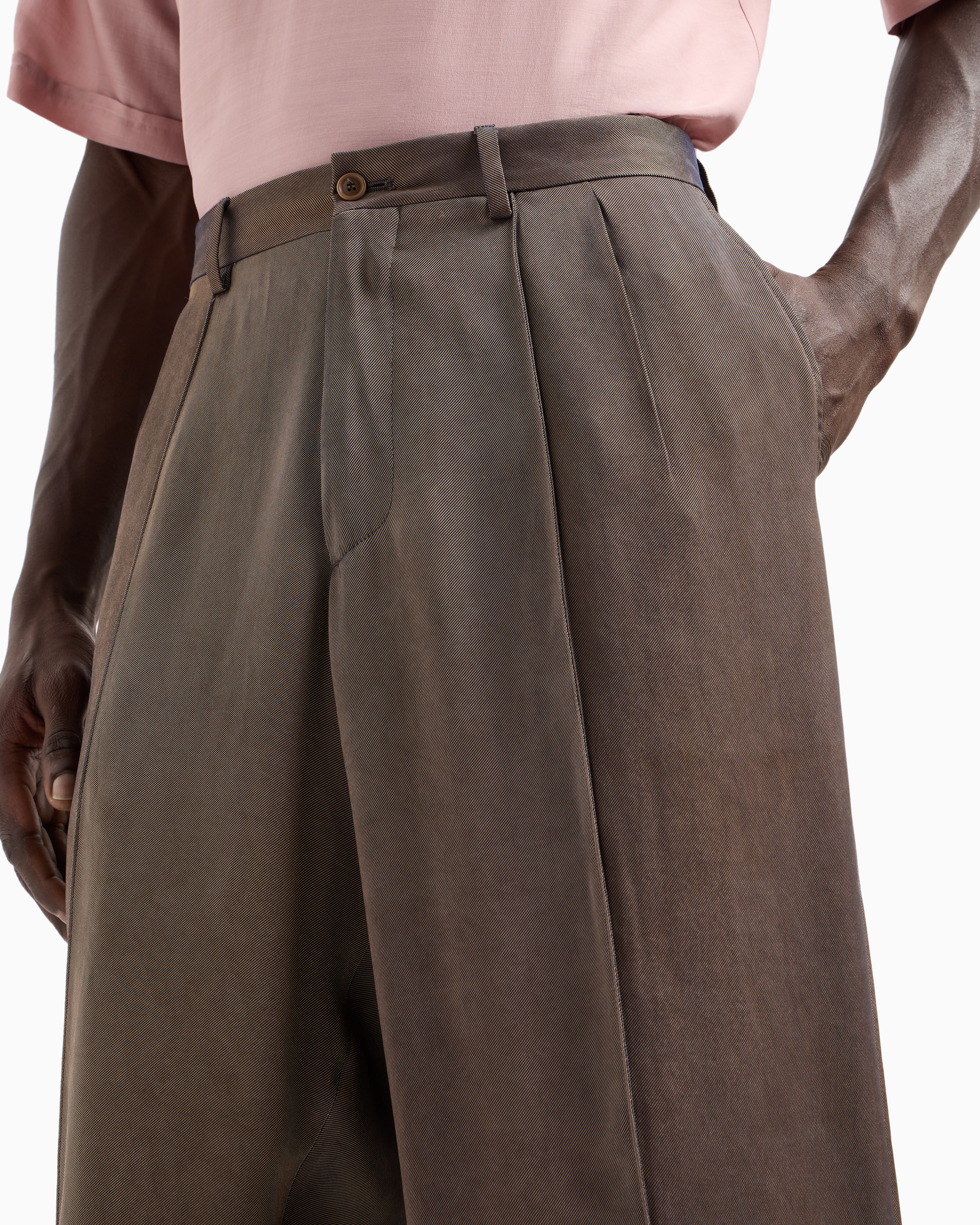 Giorgio Armani Single-pleat Viscose Twill Trousers