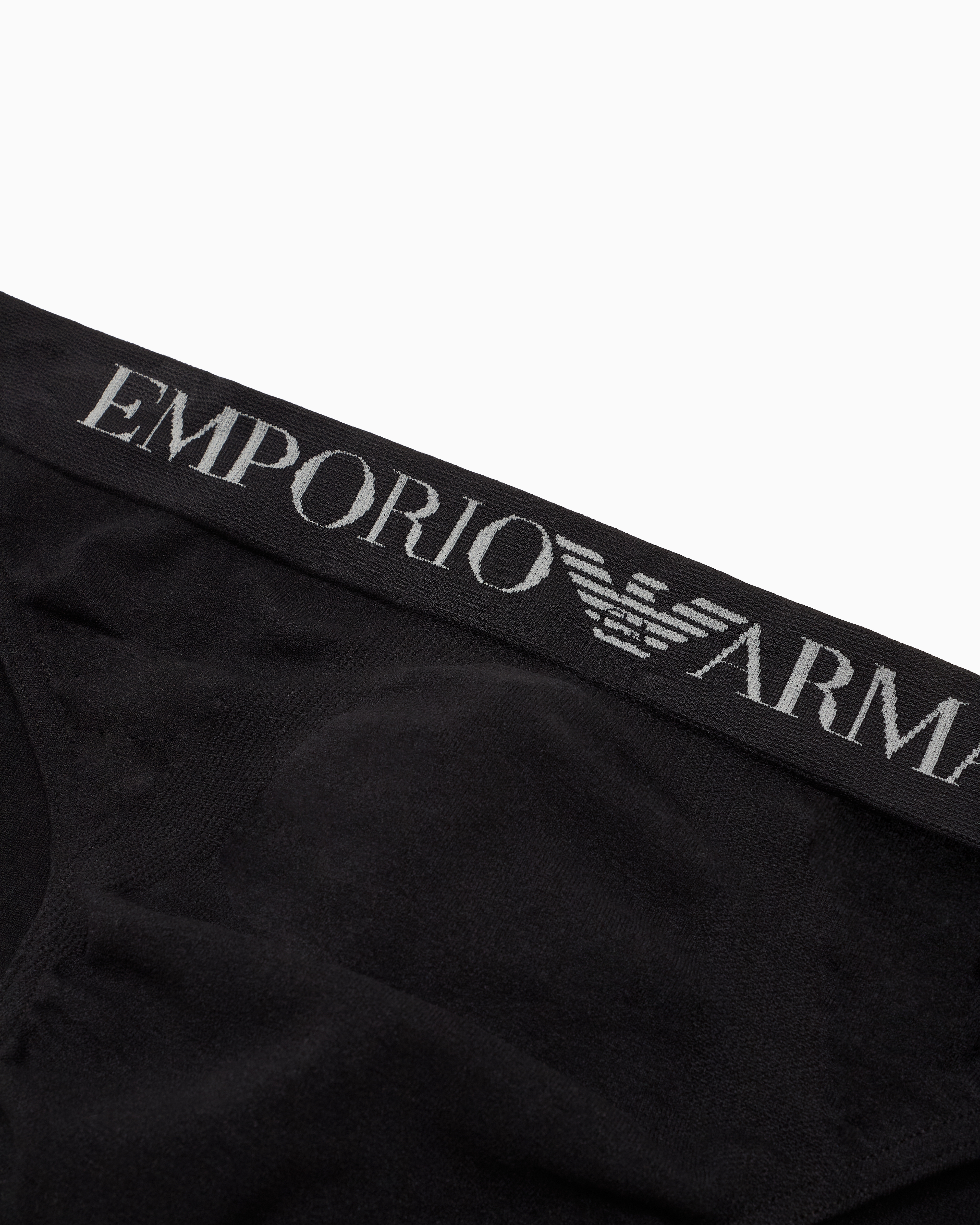 Seamless fabric briefs with logo waistband | Emporio Armani