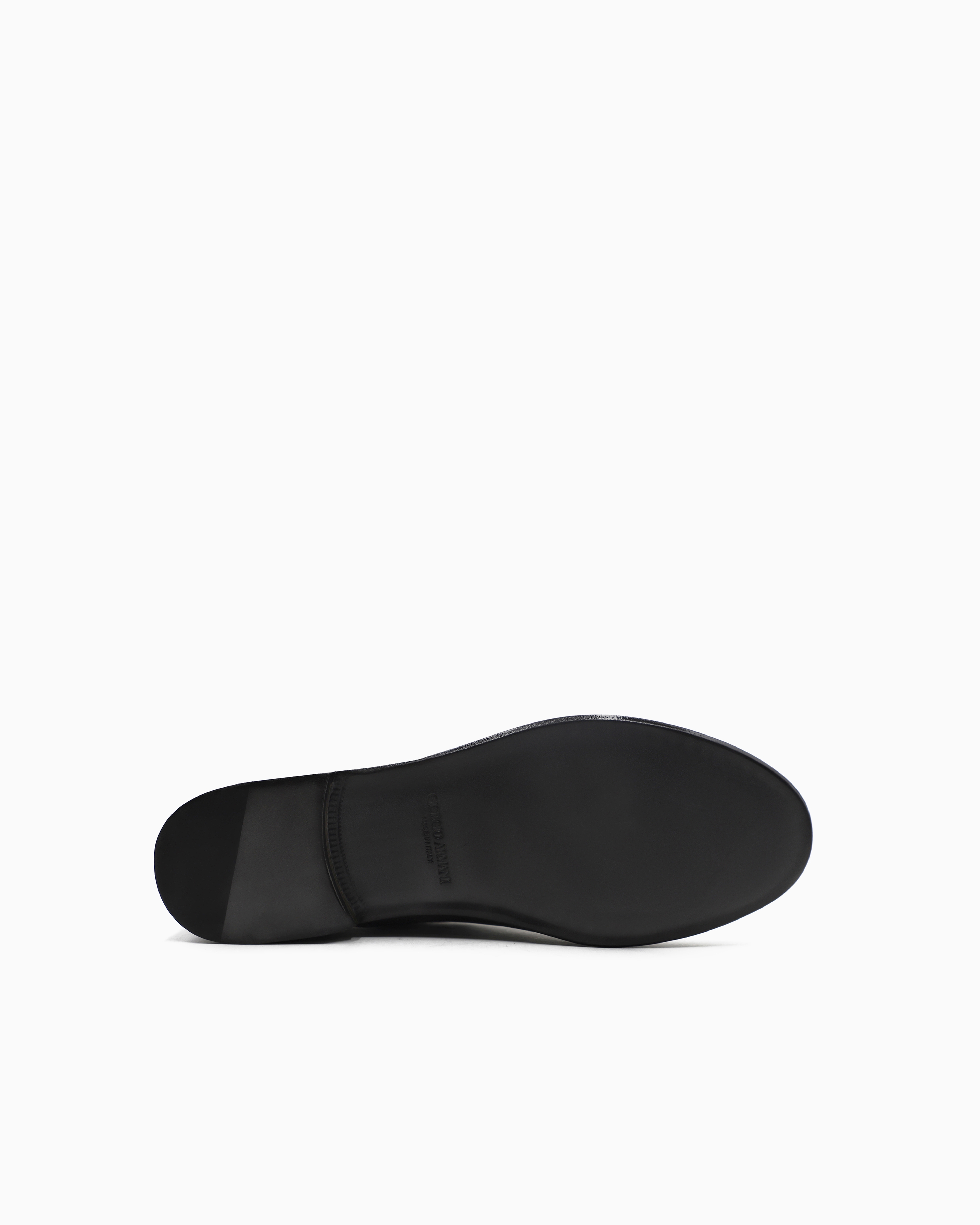 Giorgio Armani Official Store Leather Loafers In Gray