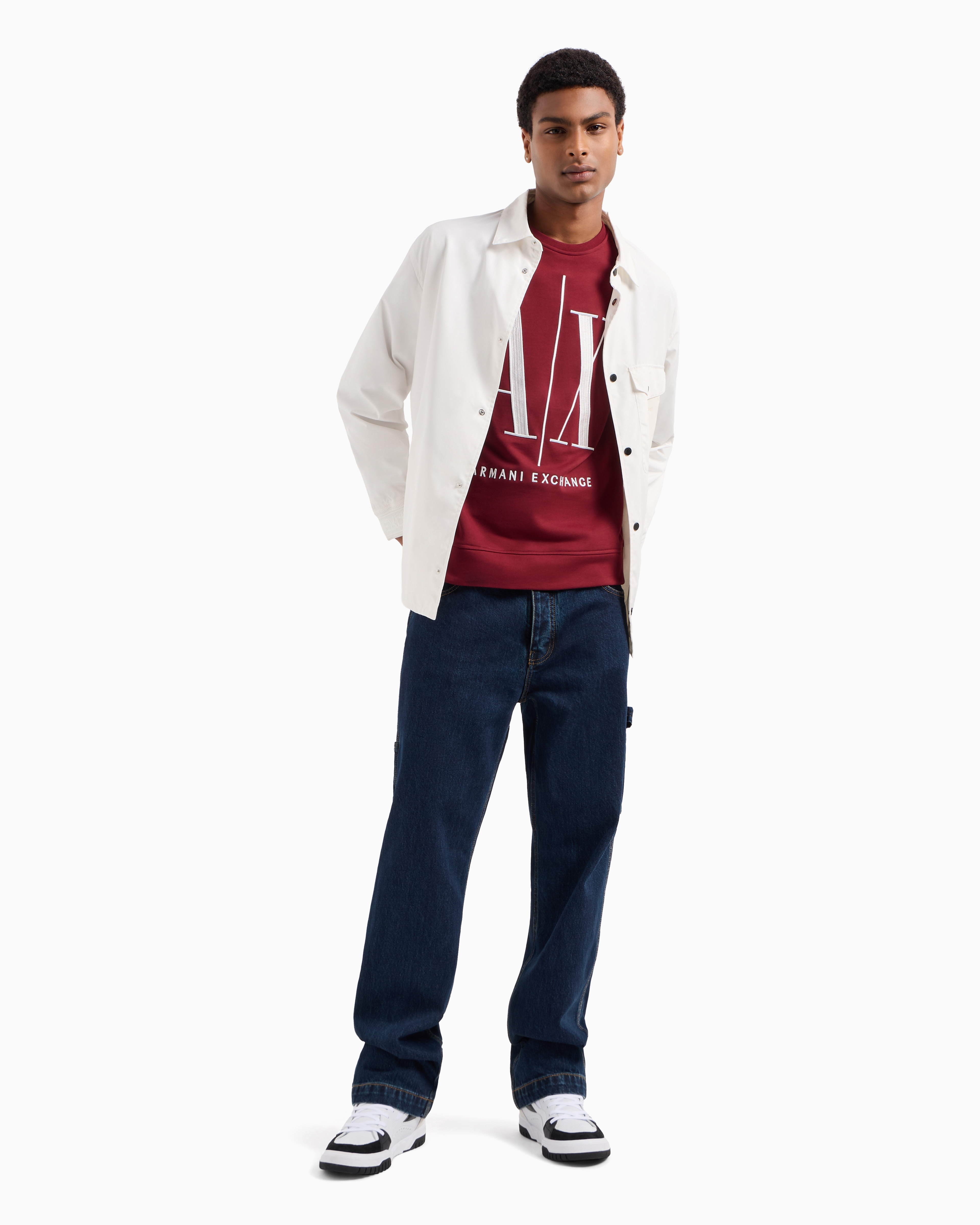 Stretch fabric zip-up hoodie | Armani Exchange