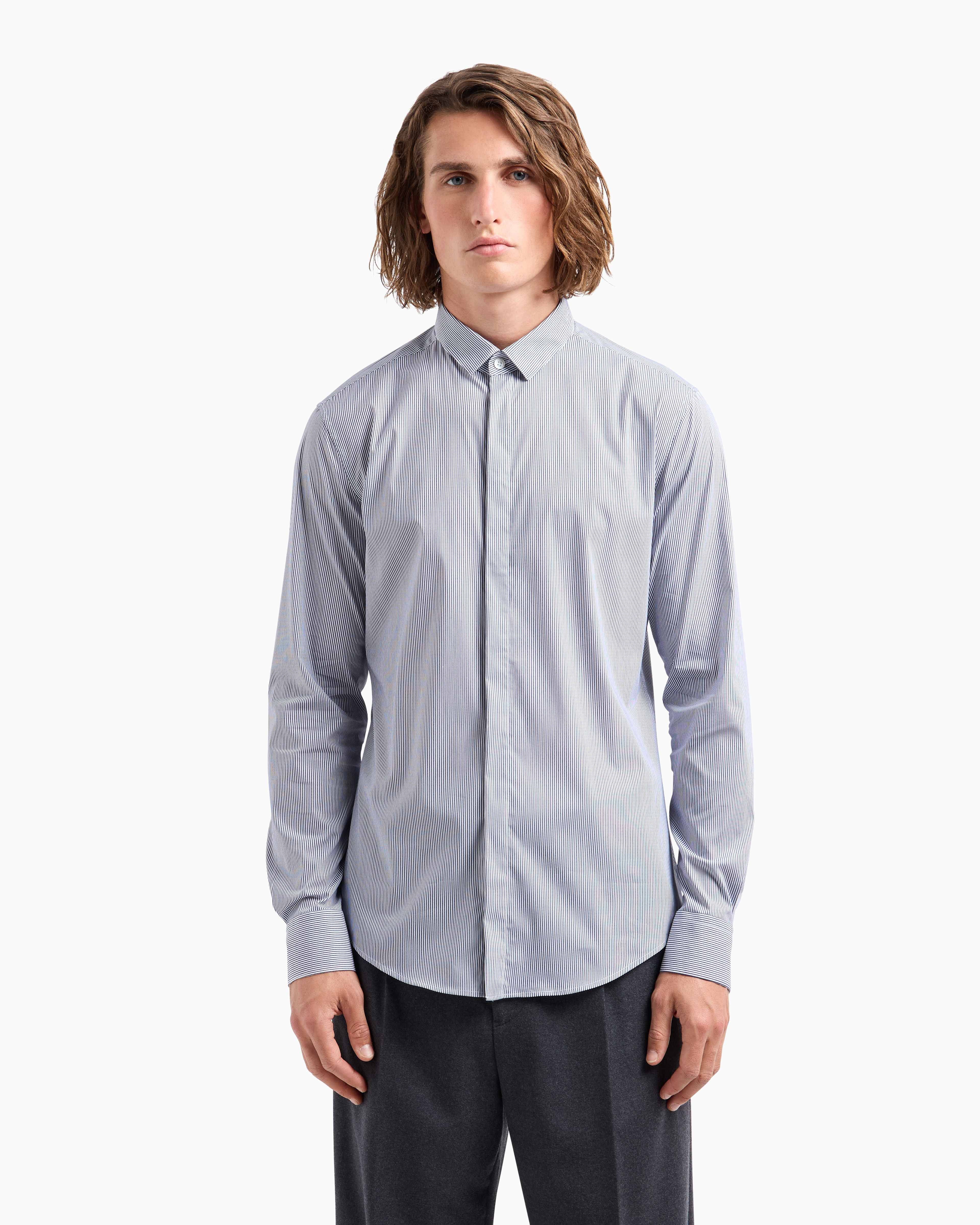 人文 C.O.B. Italian Collar Shirt Imperial Shop Online Shirt with mandarin collar and buttons