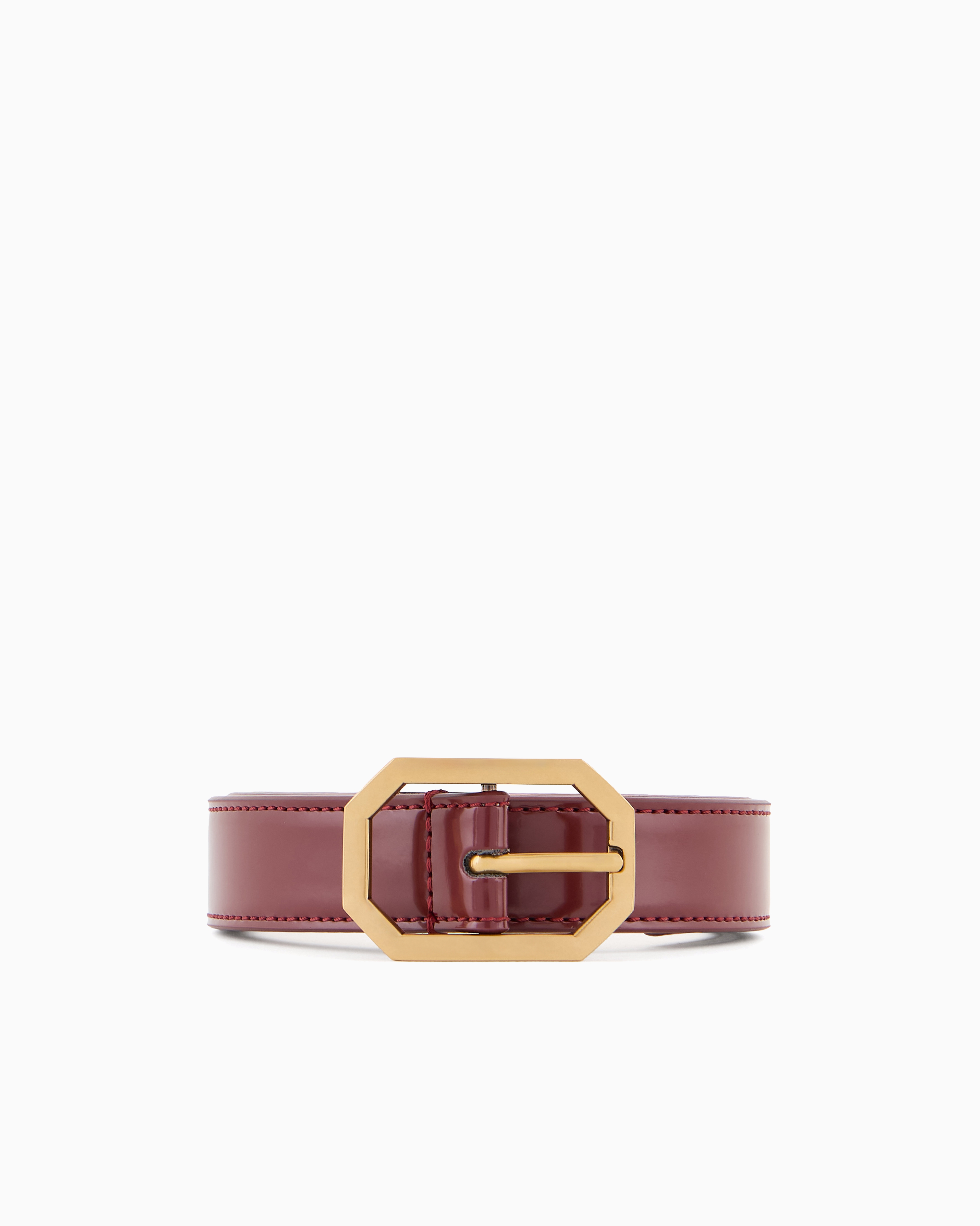 Emporio Armani Brushed Finish Belt In Brown