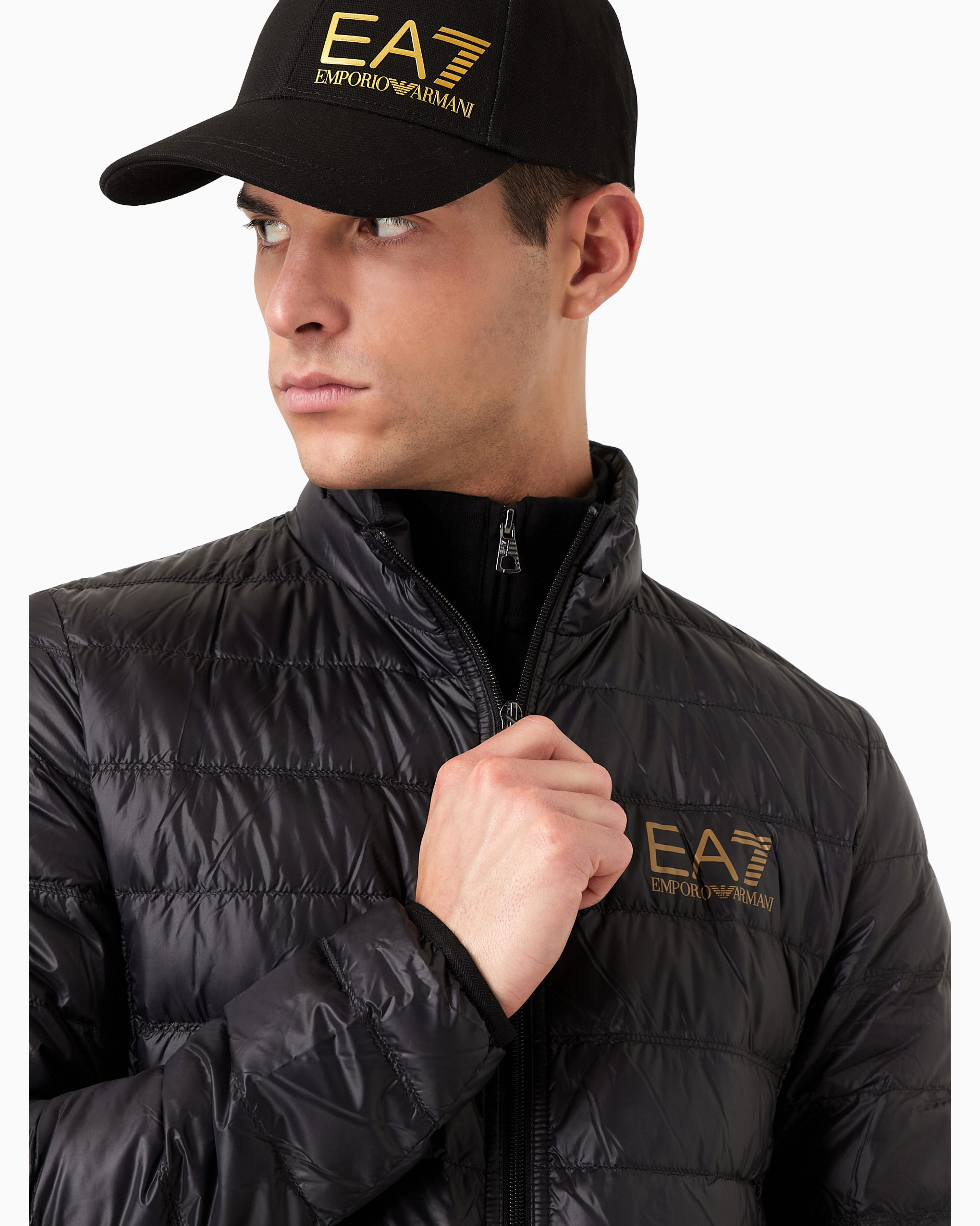 Ea7 Packable Core Identity Puffer Jacket In Black